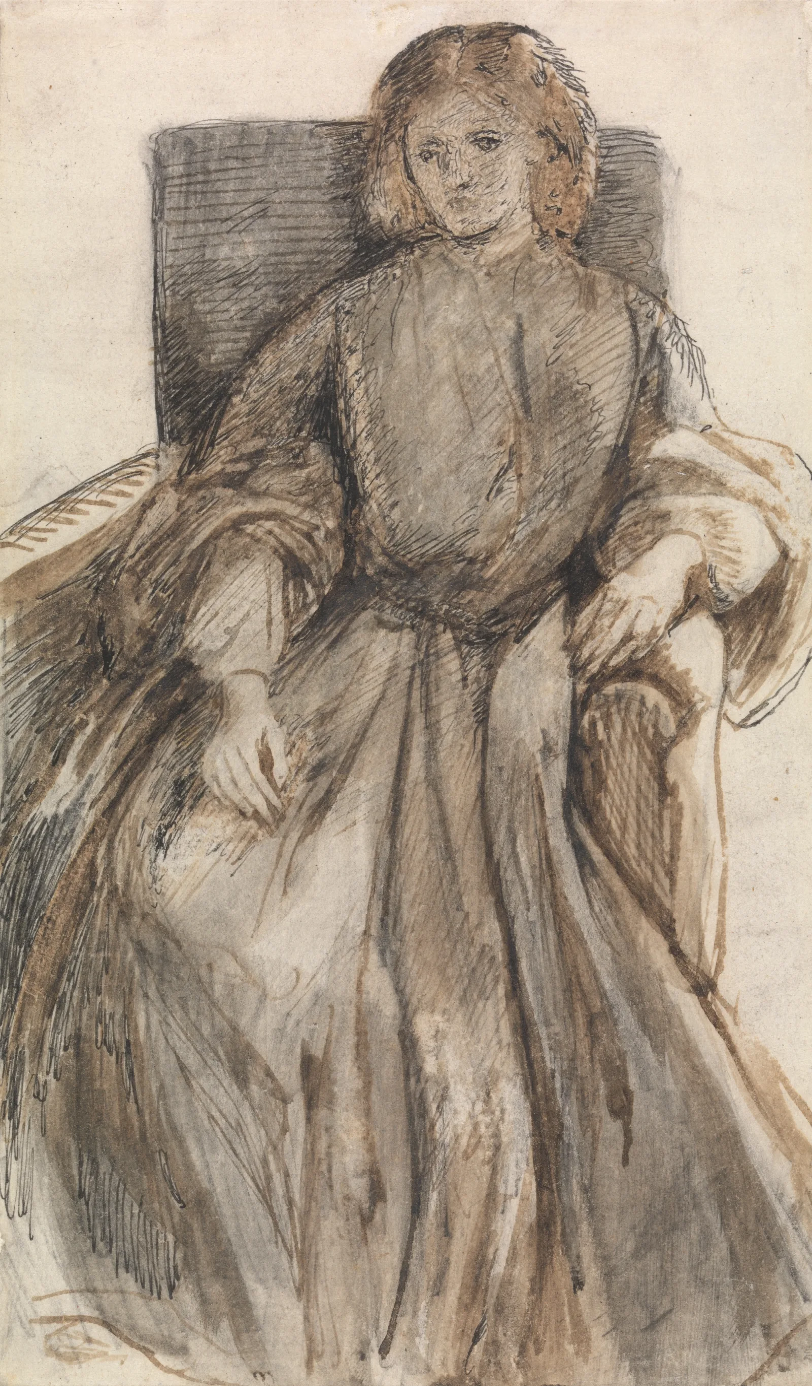 Miss Elizabeth Siddal Wall Art by Dante Gabriel Rossetti - Canvas Print