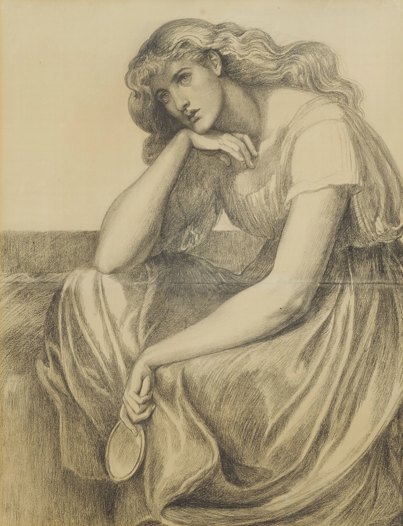 Desdemonas Death Song Drapery Study Wall Art by Dante Gabriel Rossetti - Canvas Print