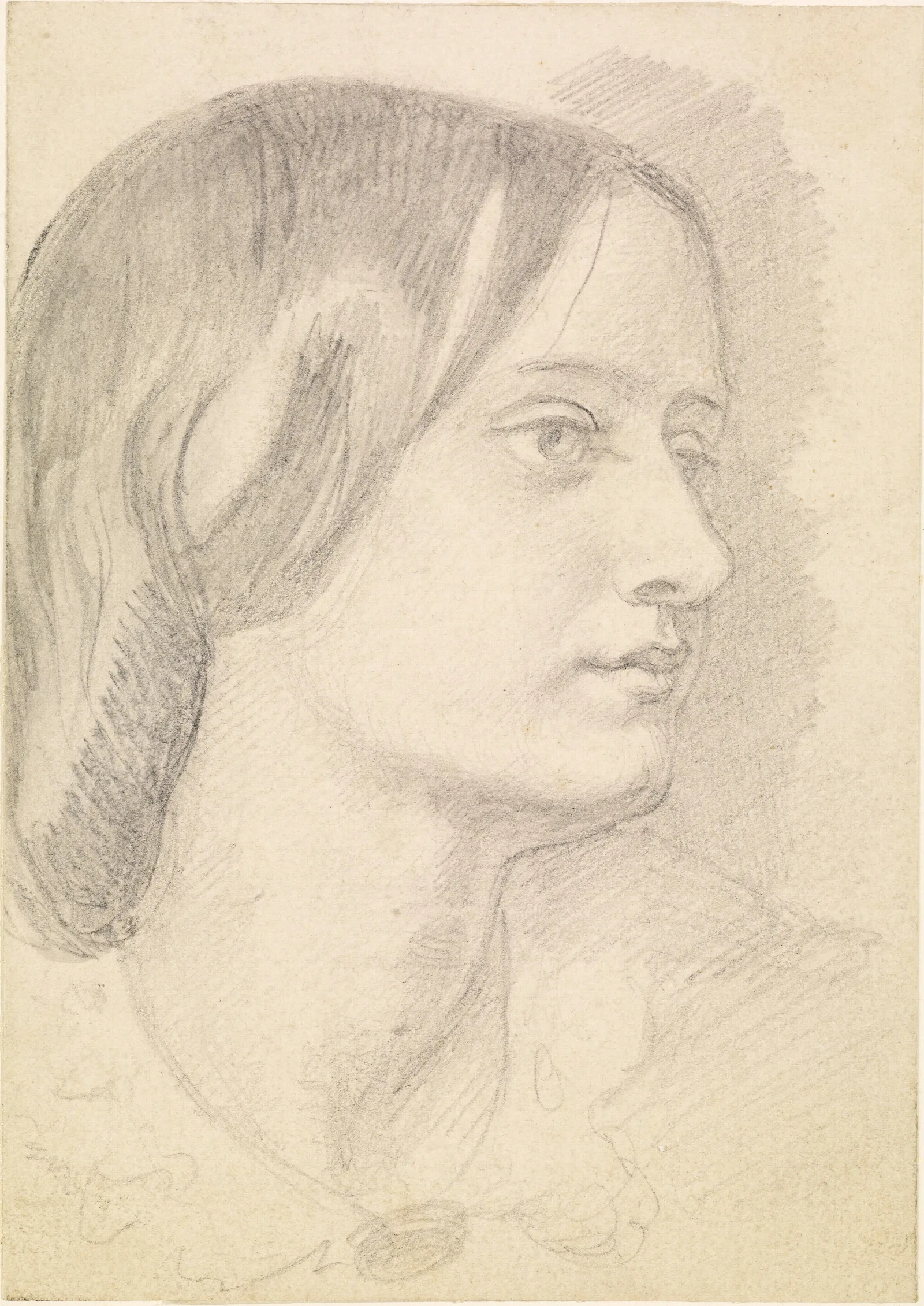 Portrait Of Red Lion Mary Mrs Mary Nicholson Wall Art by Dante Gabriel Rossetti - Canvas Print