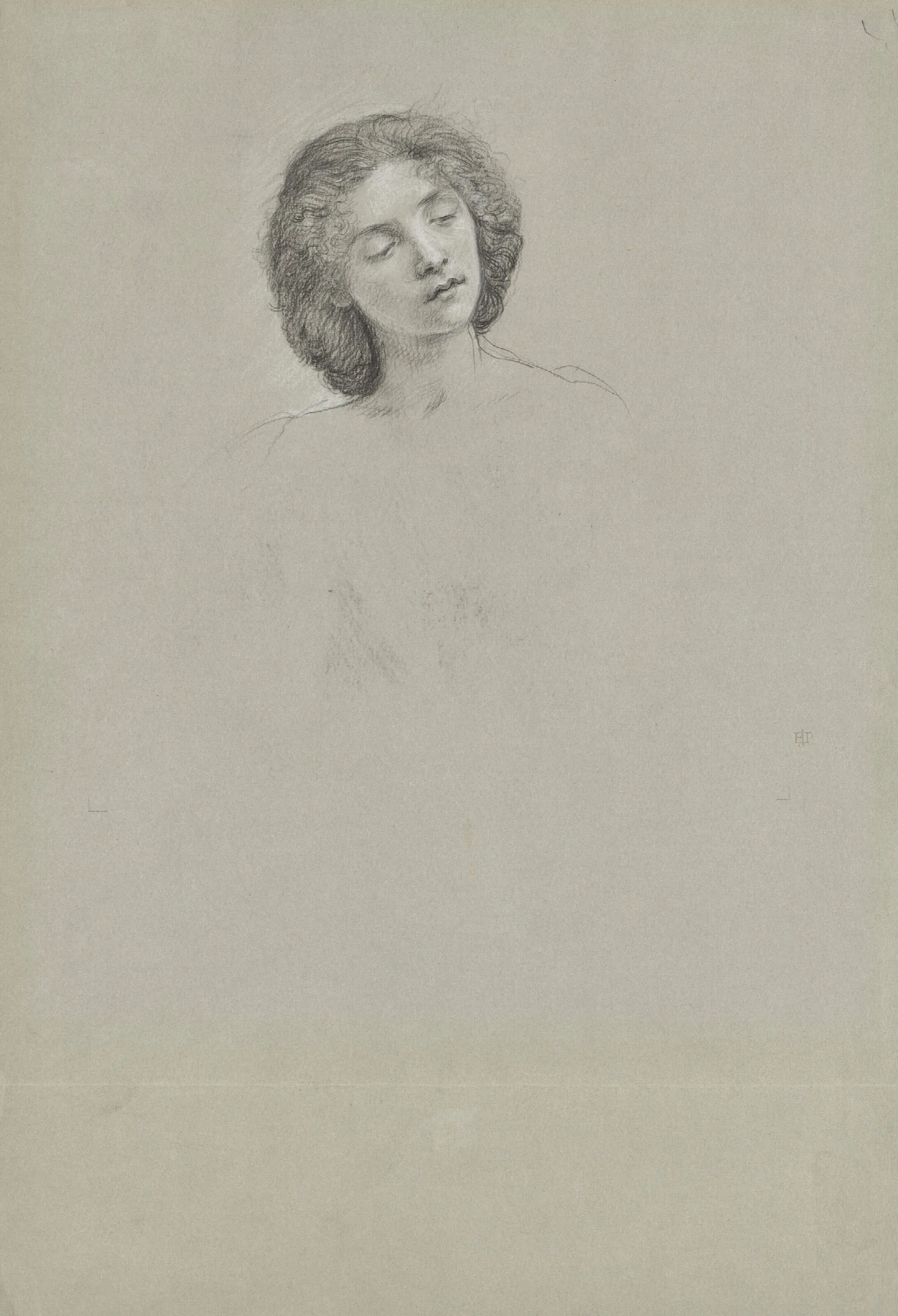 Study Of A Girls Head For Helena And Hermia Wall Art by Edward John Poynter - Canvas Print