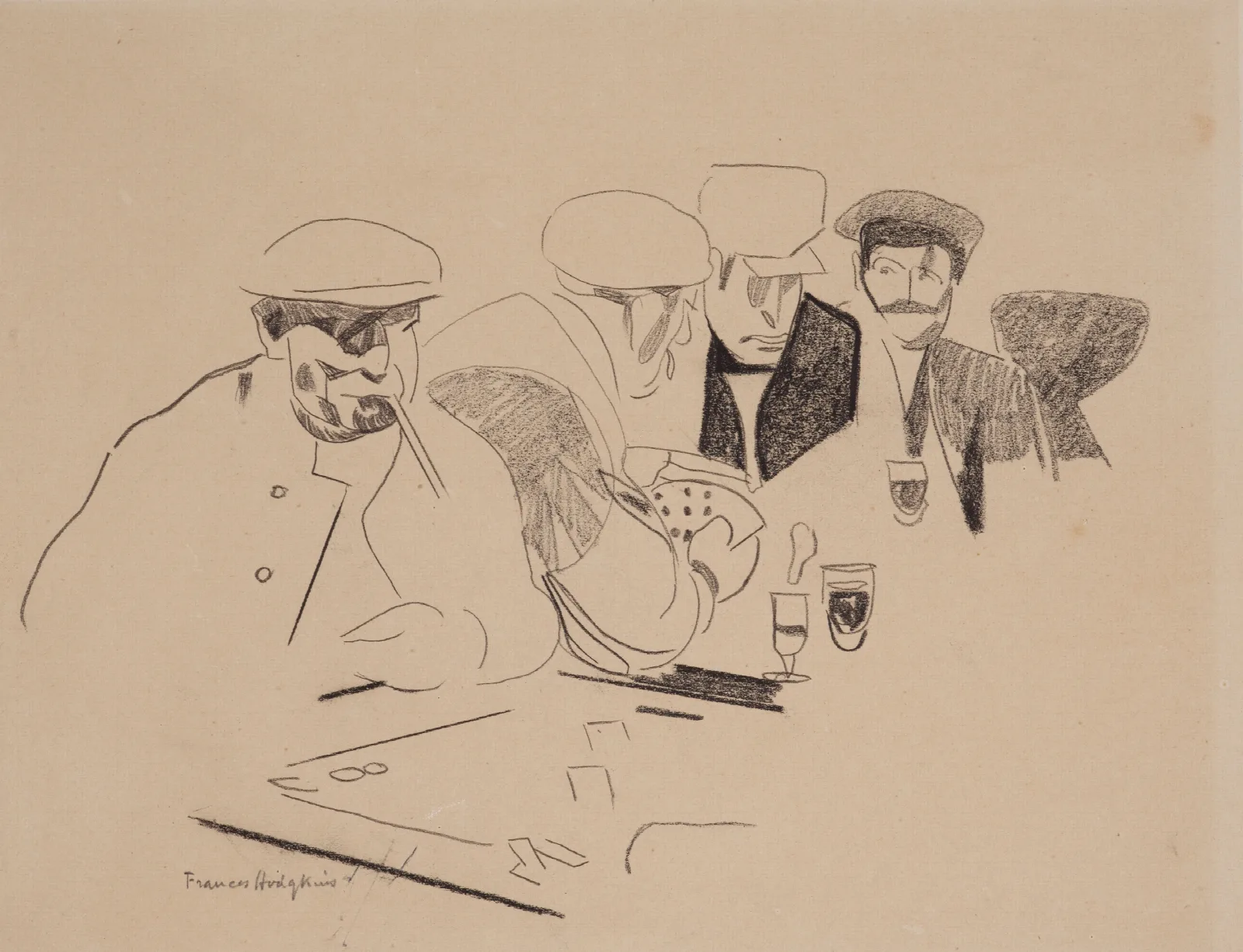 The Card Players 14 Wall Art by Frances Hodgkins - Canvas Print