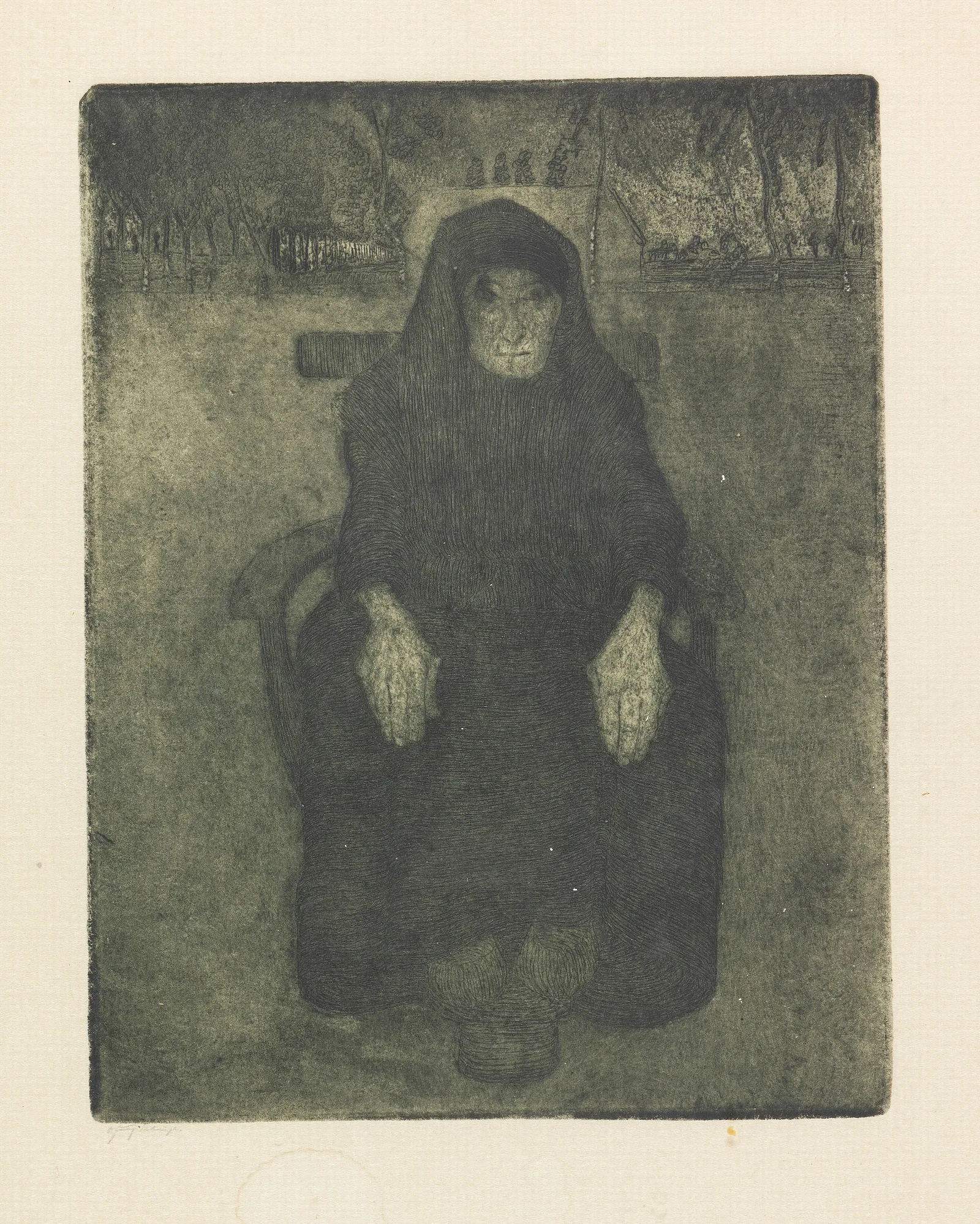 Sitzende Alte Wall Art by Paula Modersohn-Becker - Canvas Print