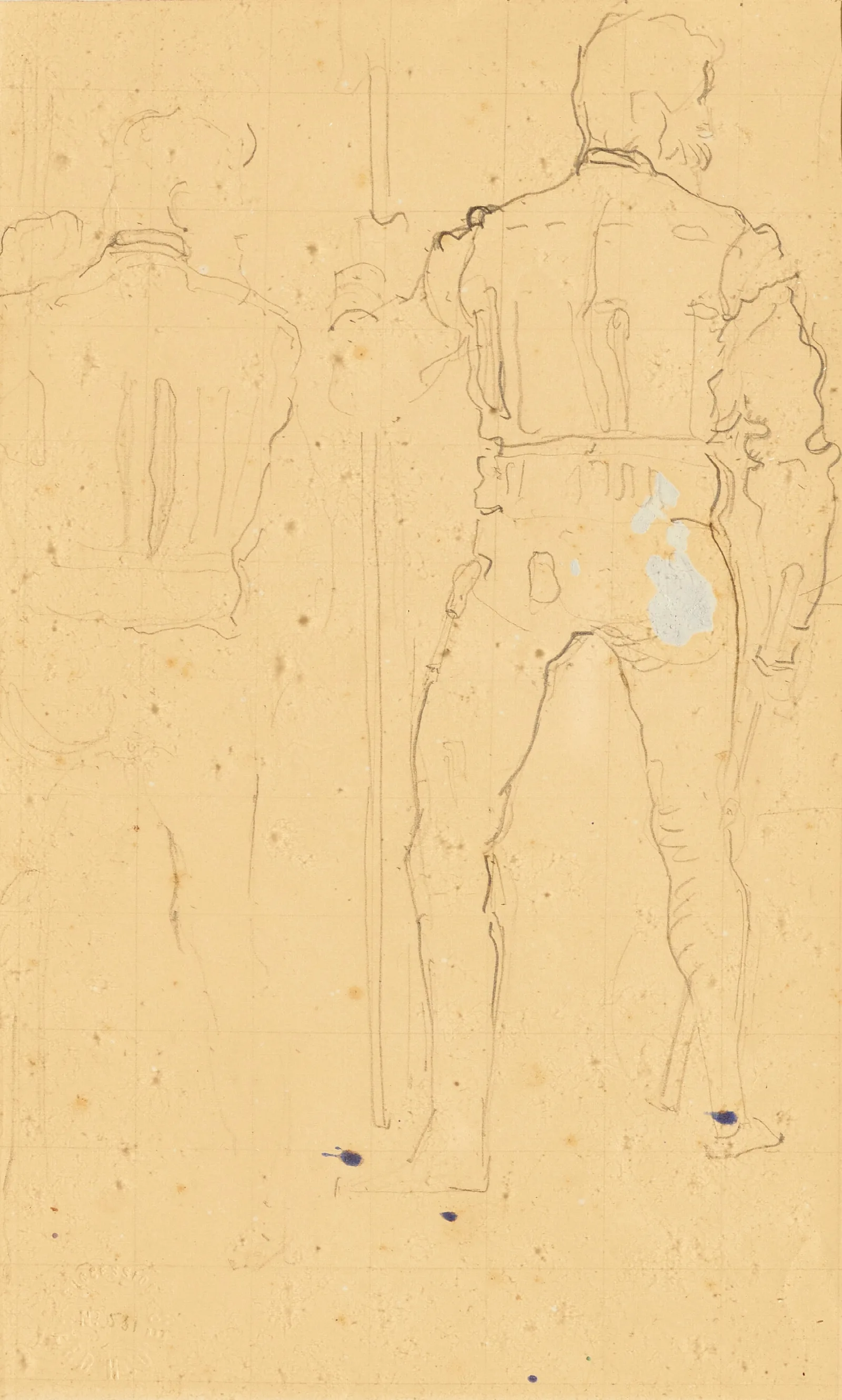 Zwei Studien Zu Krieger Wall Art by Ferdinand Hodler - Canvas Print