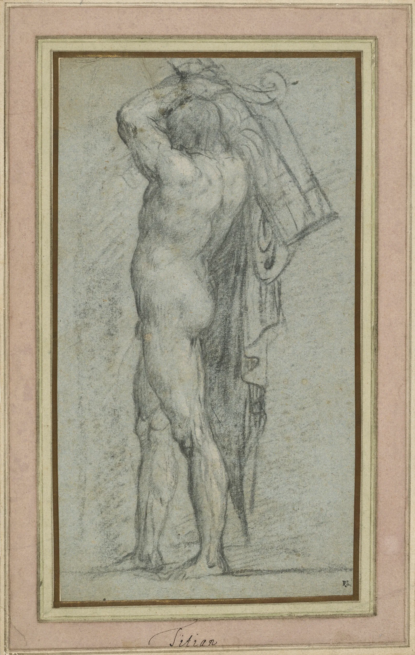 Nude Man Carrying A Rudder On His Shoulder Wall Art by Titian - Canvas Print