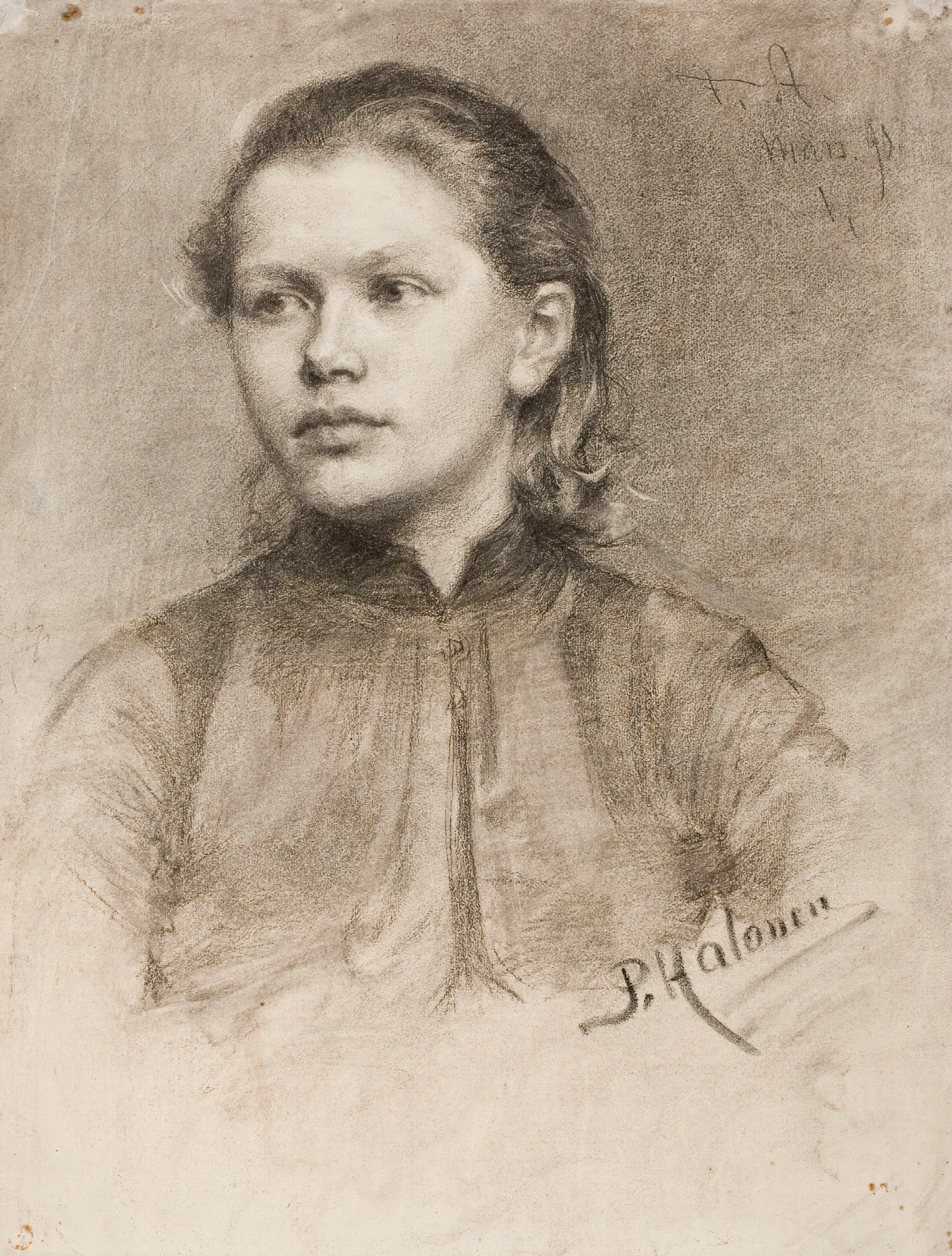 Portrait Of A Young Woman 46 Wall Art by Pekka Halonen - Canvas Print