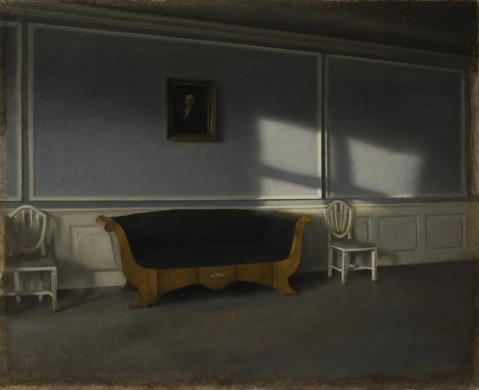 Sunshine In The Drawingroom Iii Wall Art by Vilhelm Hammershøi - Canvas Print