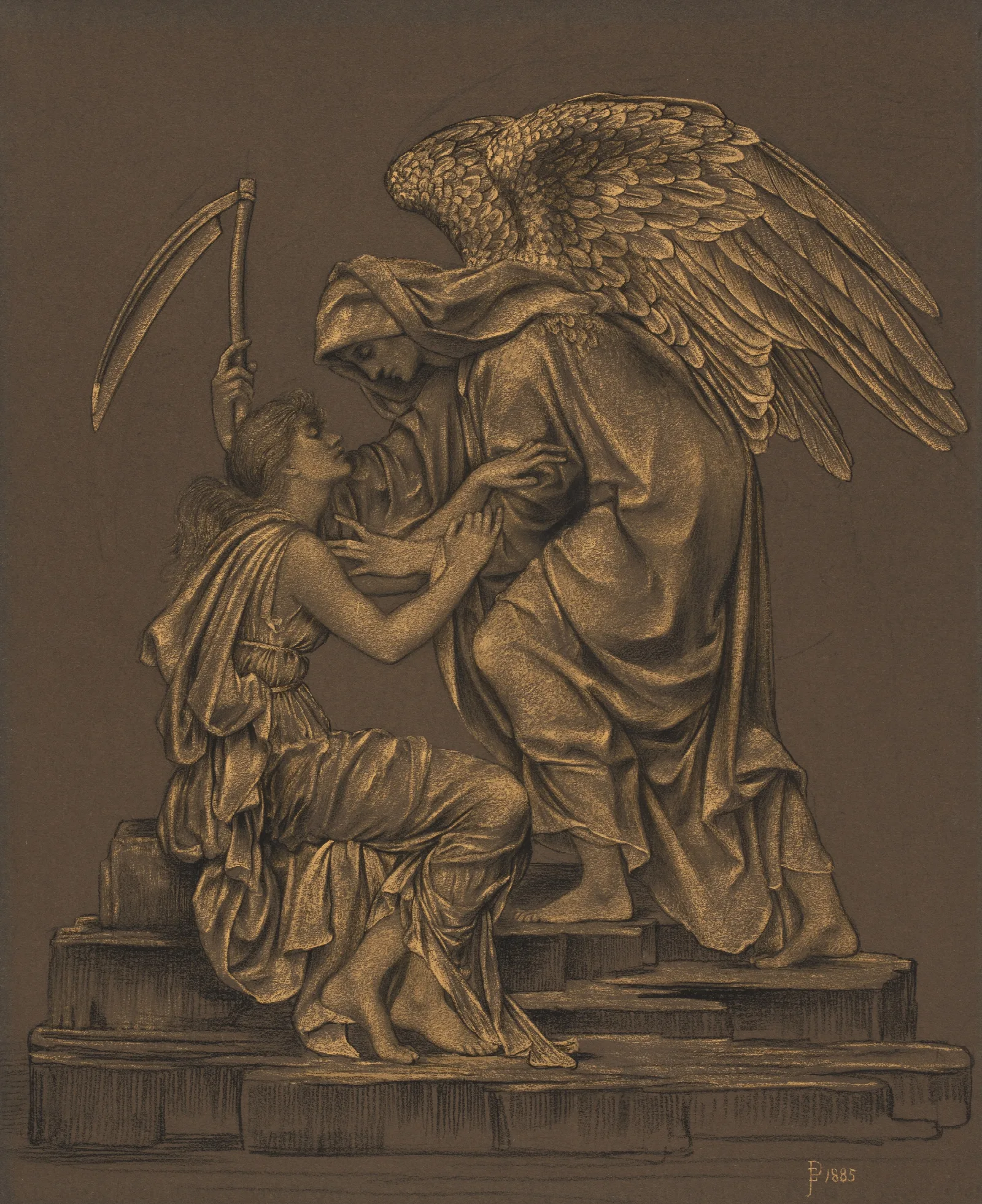 The Angel Of Death Wall Art by Evelyn De Morgan - Canvas Print