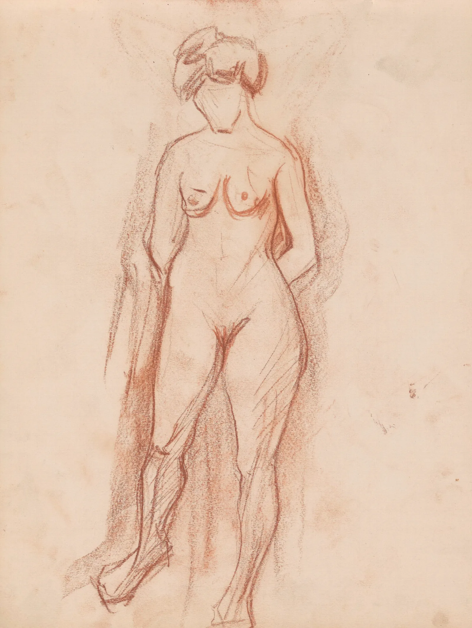 Standing Nude 15 Wall Art by Jules Schmalzigaug - Canvas Print