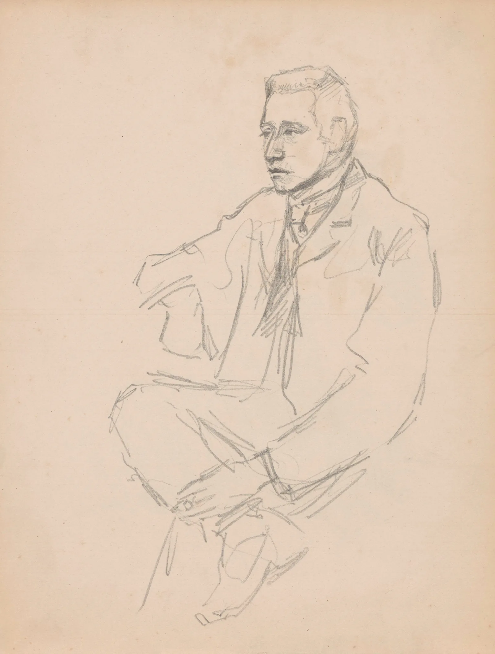 Seated Man 11 Wall Art by Jules Schmalzigaug - Canvas Print