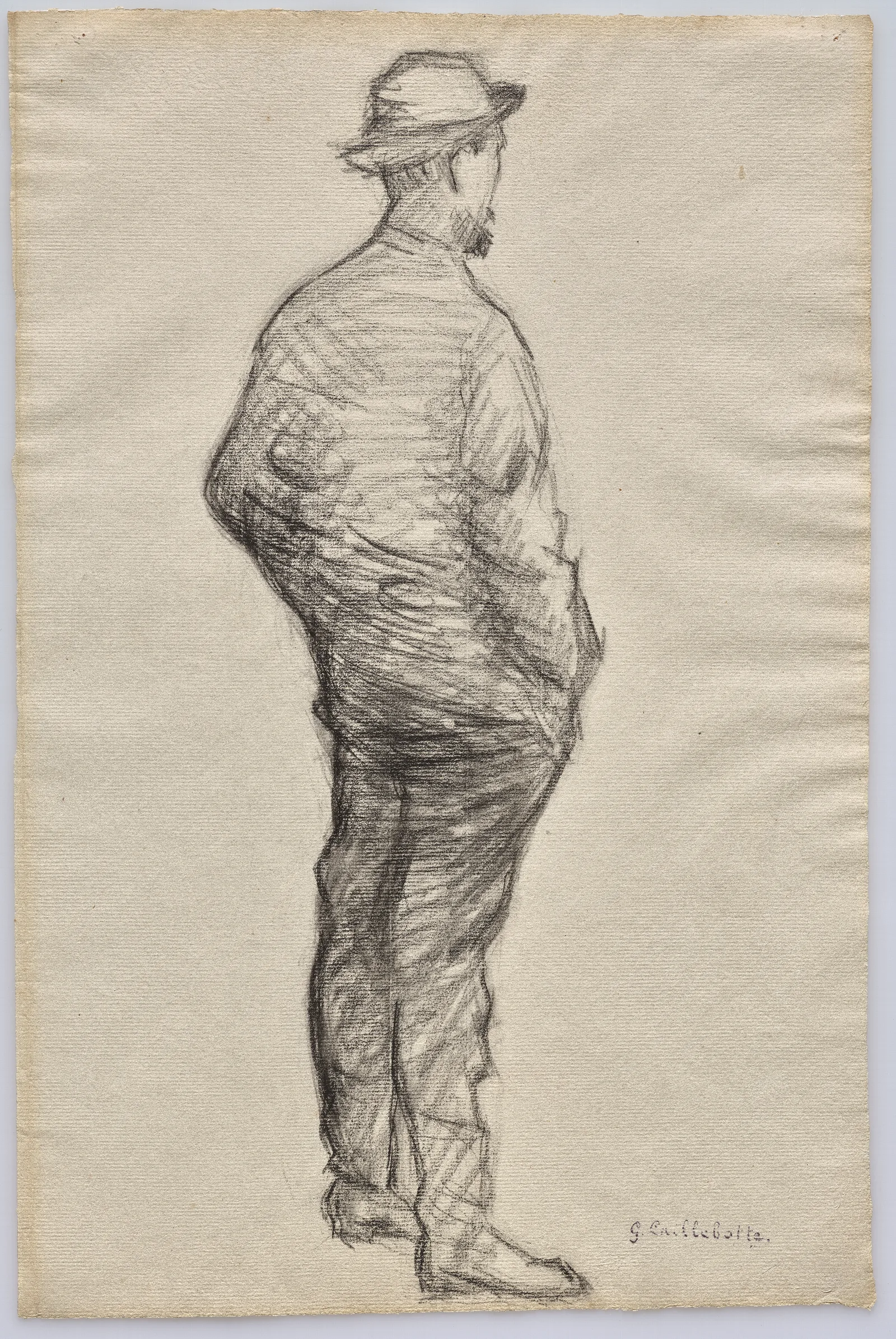 Study Of A Man With Hands In His Pockets Wall Art by Gustave Caillebotte - Canvas Print