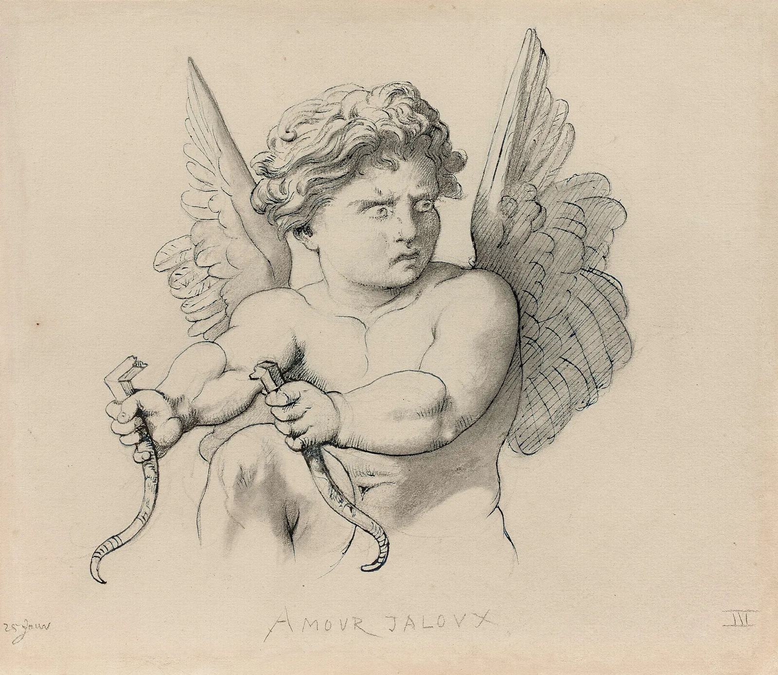 Amour Jaloux Wall Art by Henri Lehmann - Canvas Print
