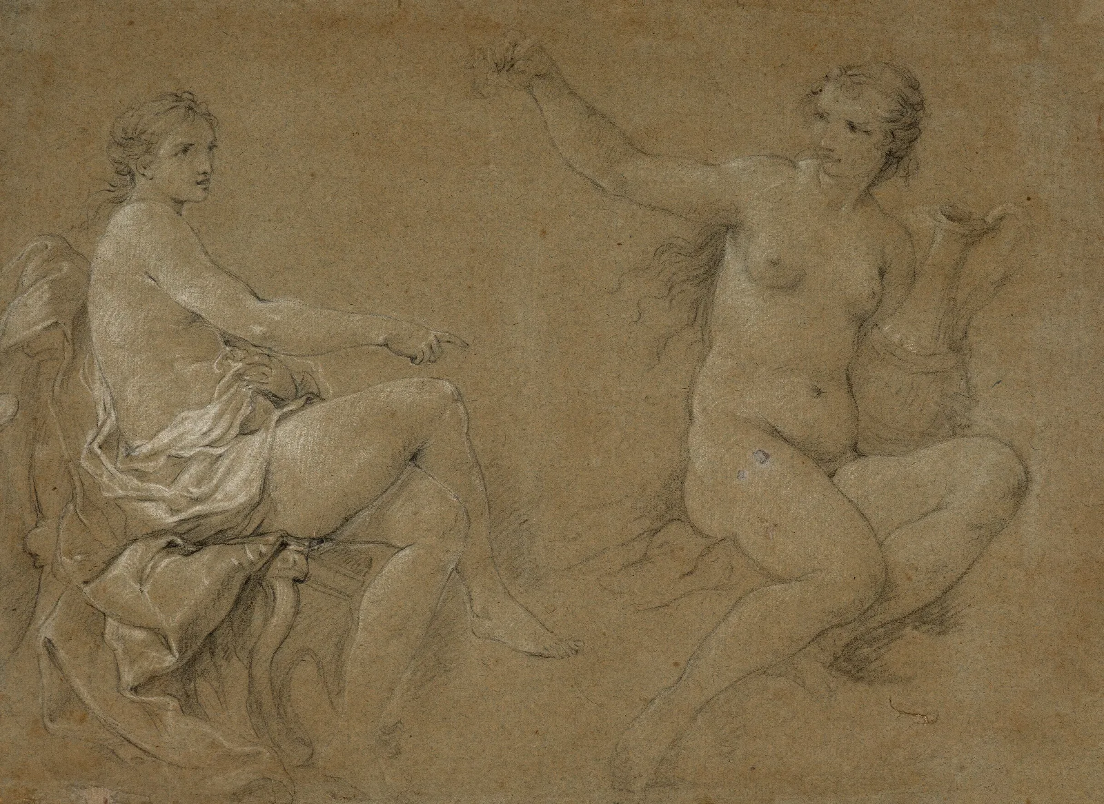 Study Of The Nymphs Wall Art by Charles-Joseph Natoire - Canvas Print