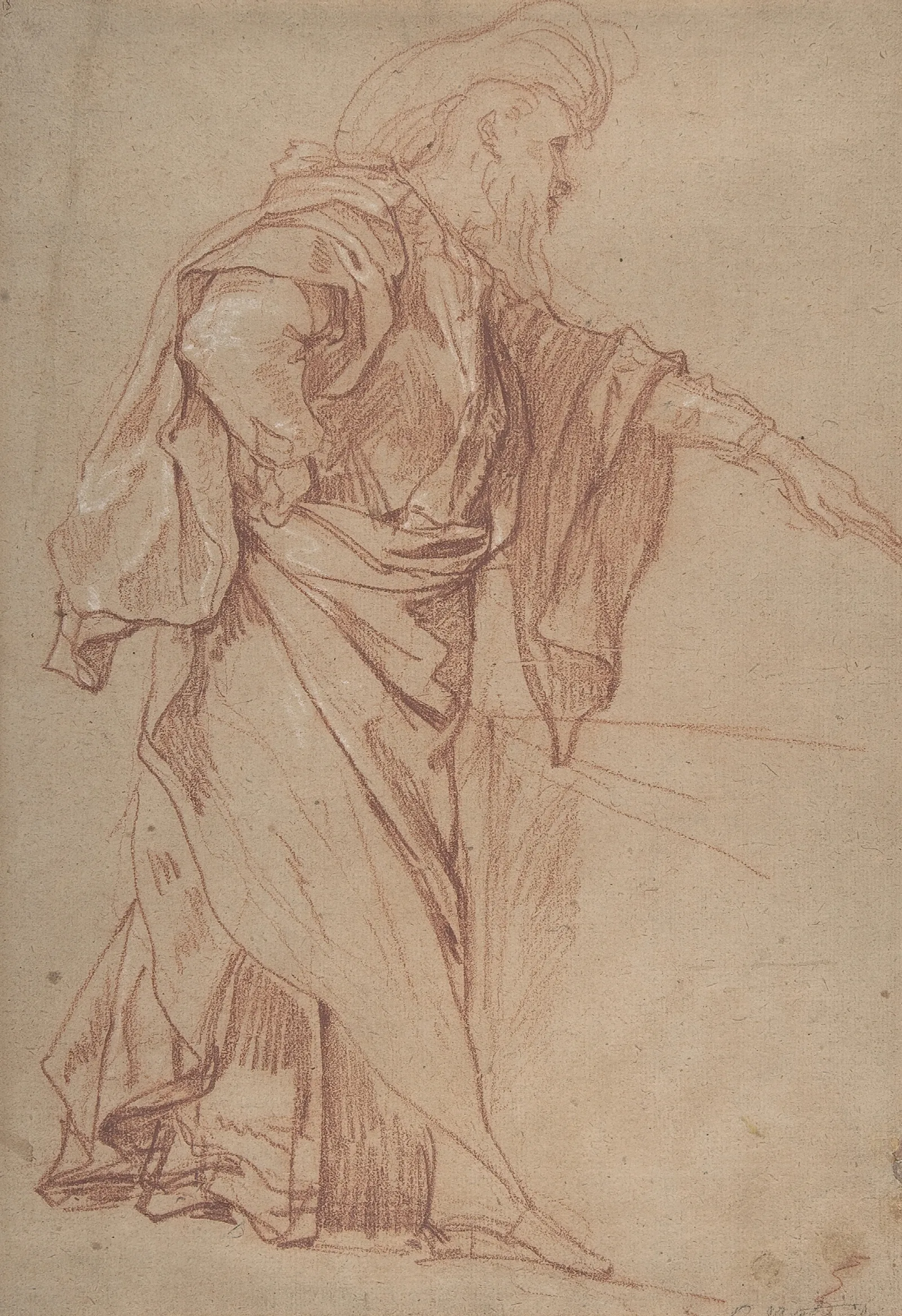 Standing Male Figure With Left Arm Extended Wall Art by Charles-Joseph Natoire - Canvas Print