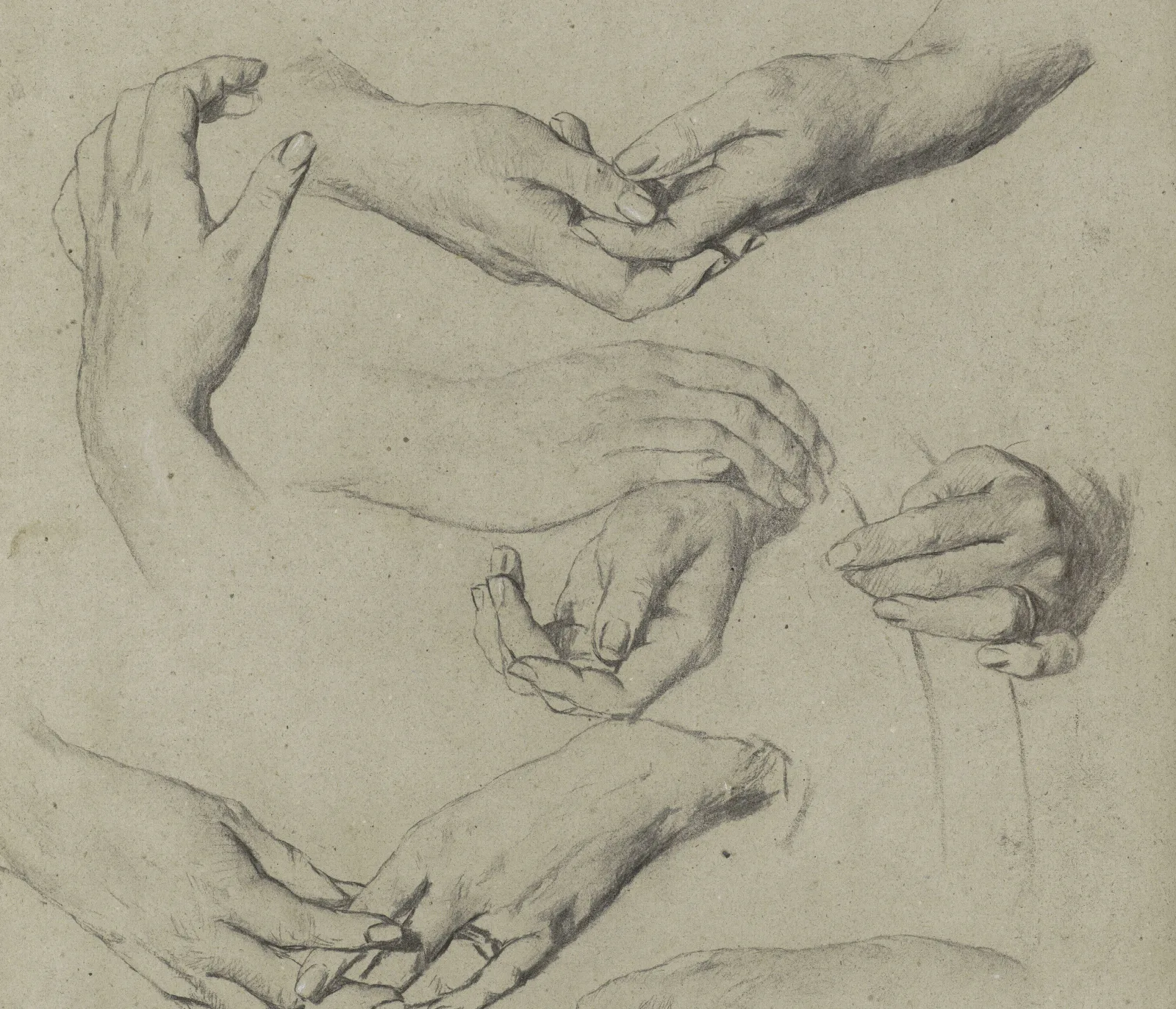 Studies Van Handen Wall Art by Thérèse Schwartze - Canvas Print