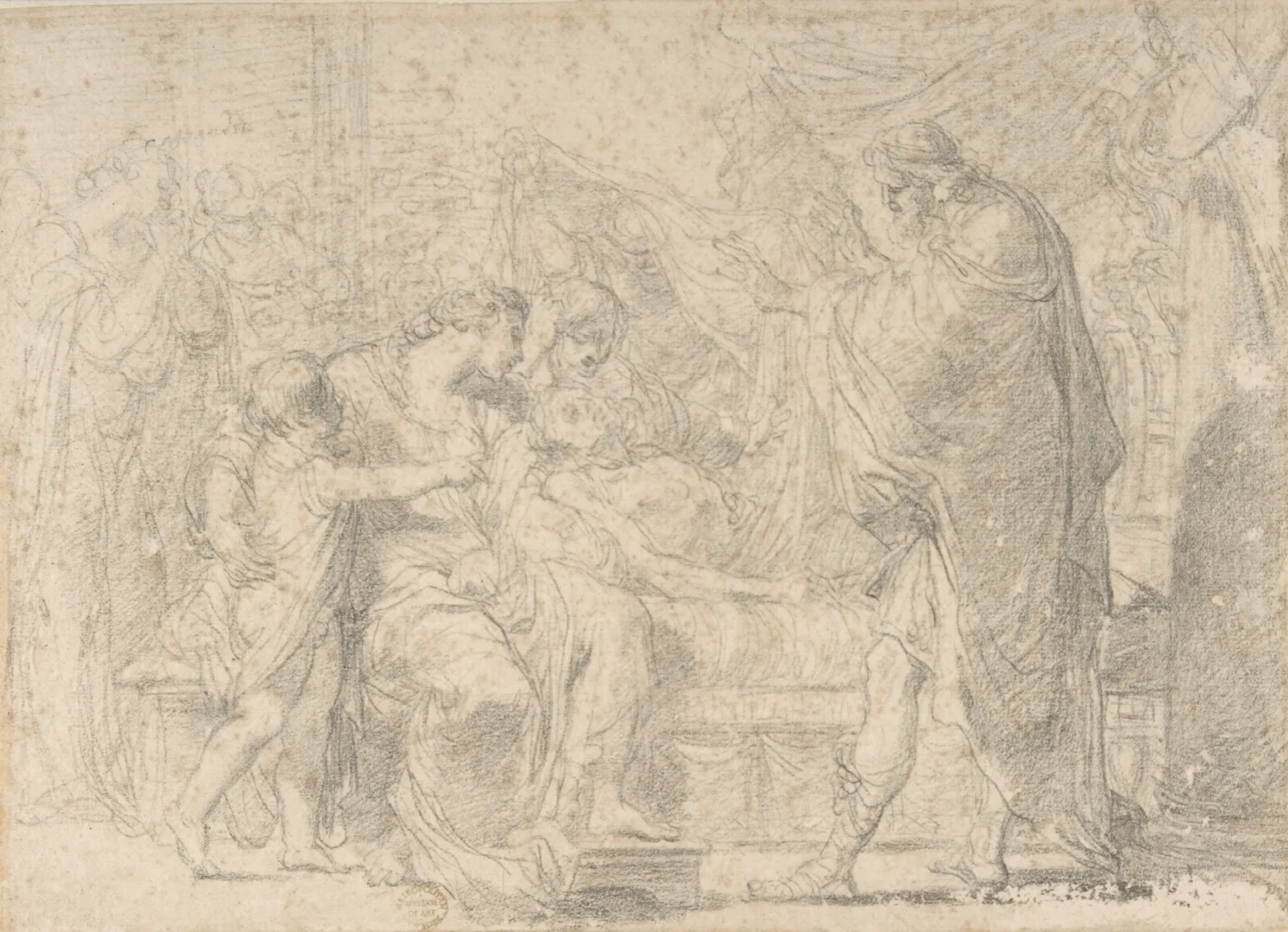 The Royal Family Of Troy Mourning The Death Of Hector Wall Art by Gaetano Gandolfi - Canvas Print