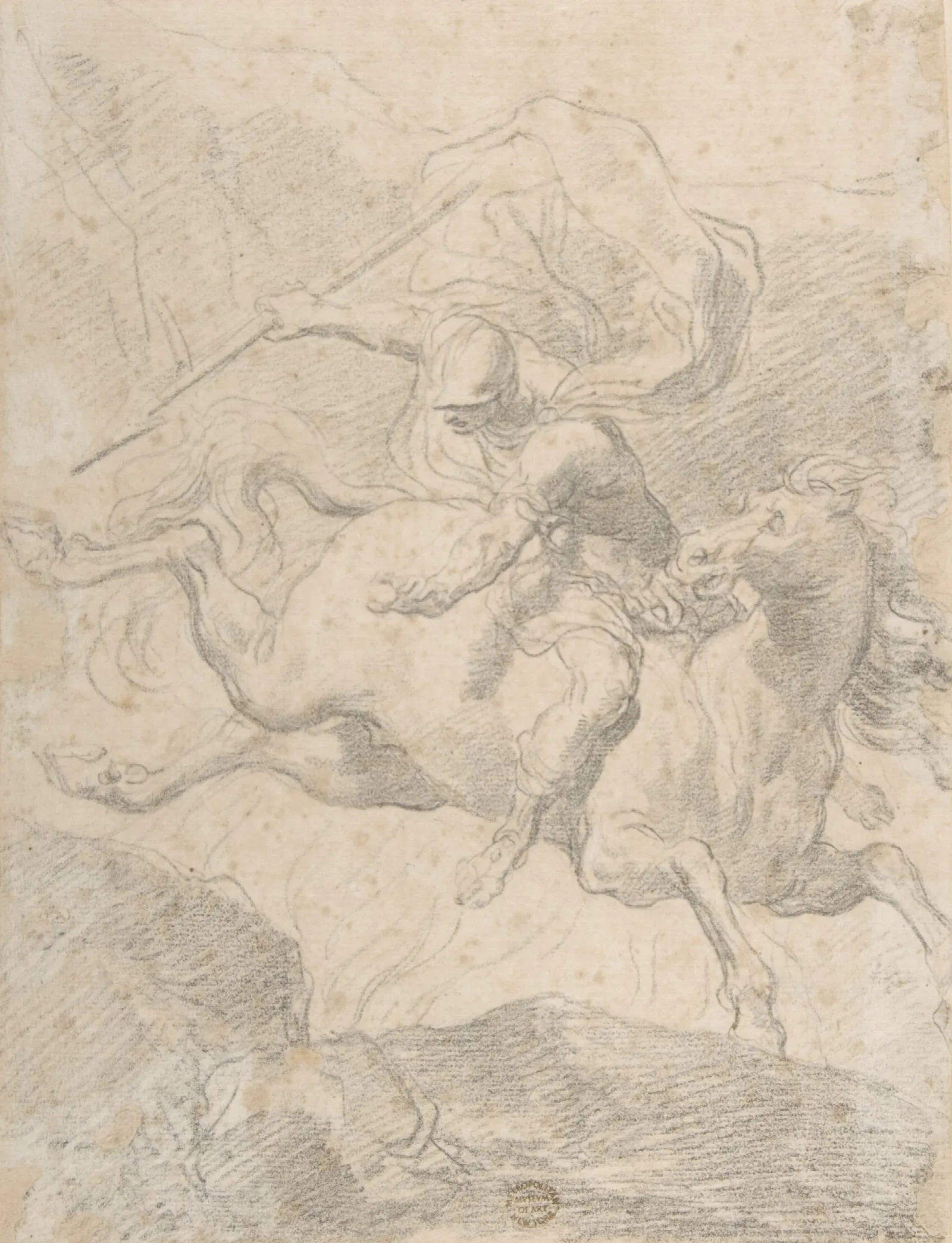 Marcus Curtius Leaping Into The Chasm Wall Art by Gaetano Gandolfi - Canvas Print