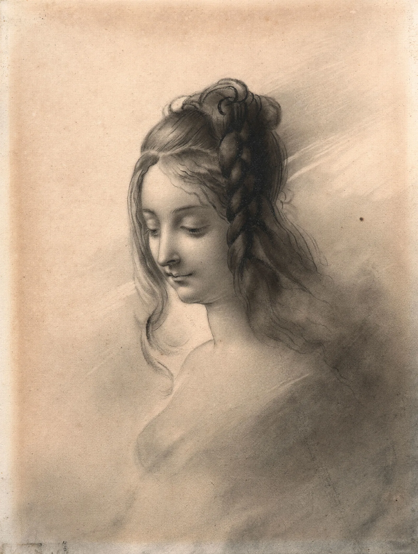 Girl Head Study Wall Art by Anne Louis Girodet-Trioson - Canvas Print