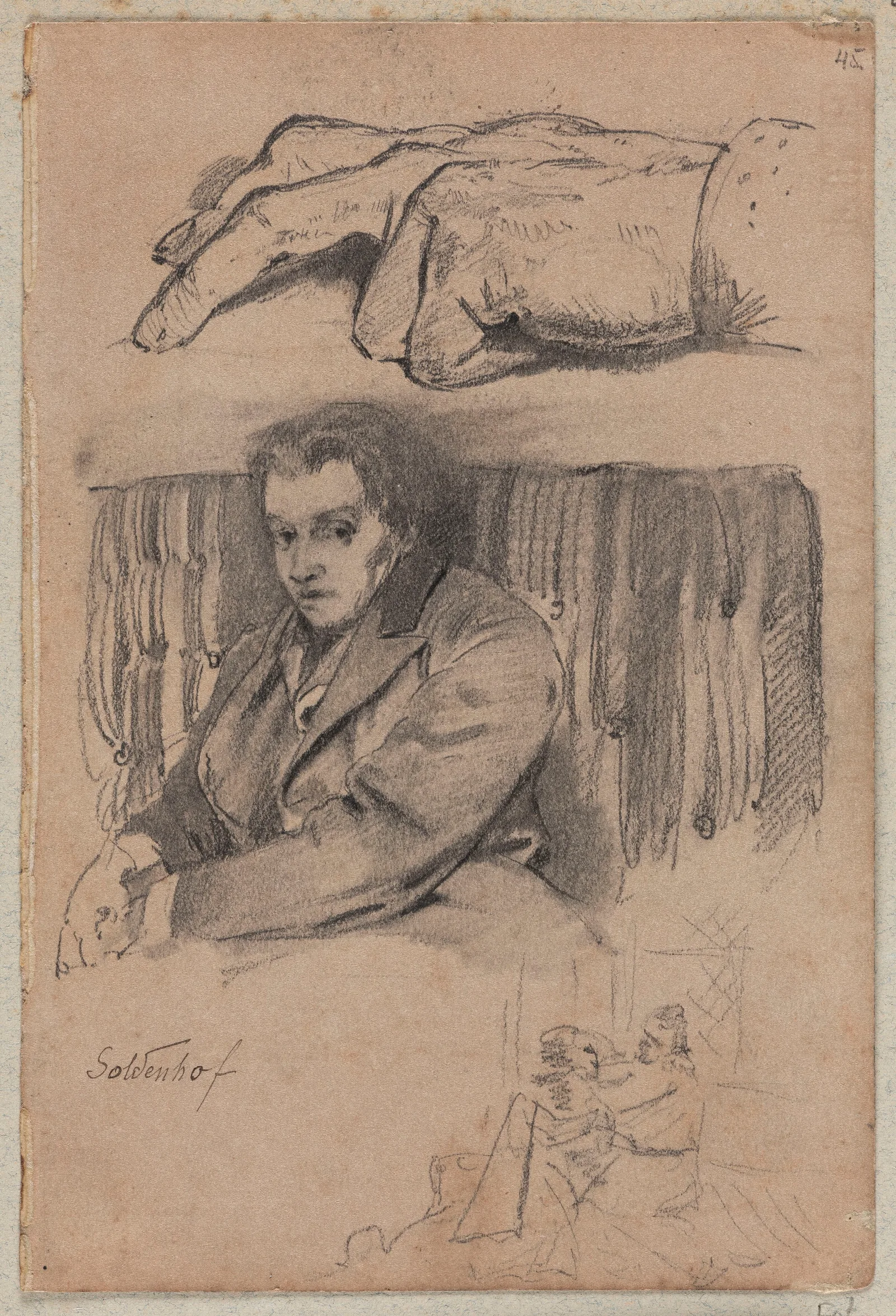 Portrait Study Of Soldenhof Study Of The Left Hand Sketch Of The Figure Wall Art by Władysław Czachórski - Canvas Print