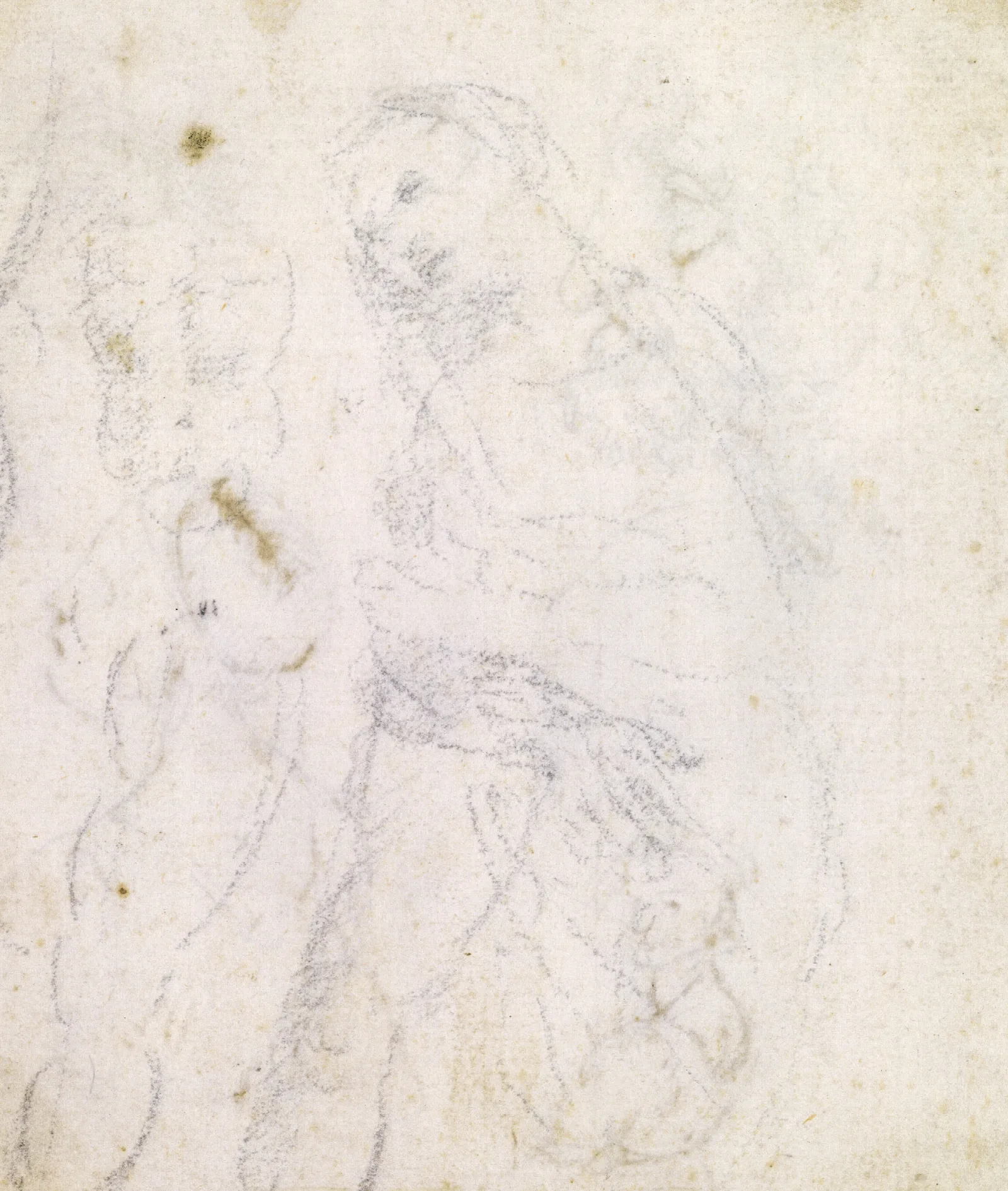 Study Of A Madonna Verso Wall Art by Leonardo da Vinci - Canvas Print