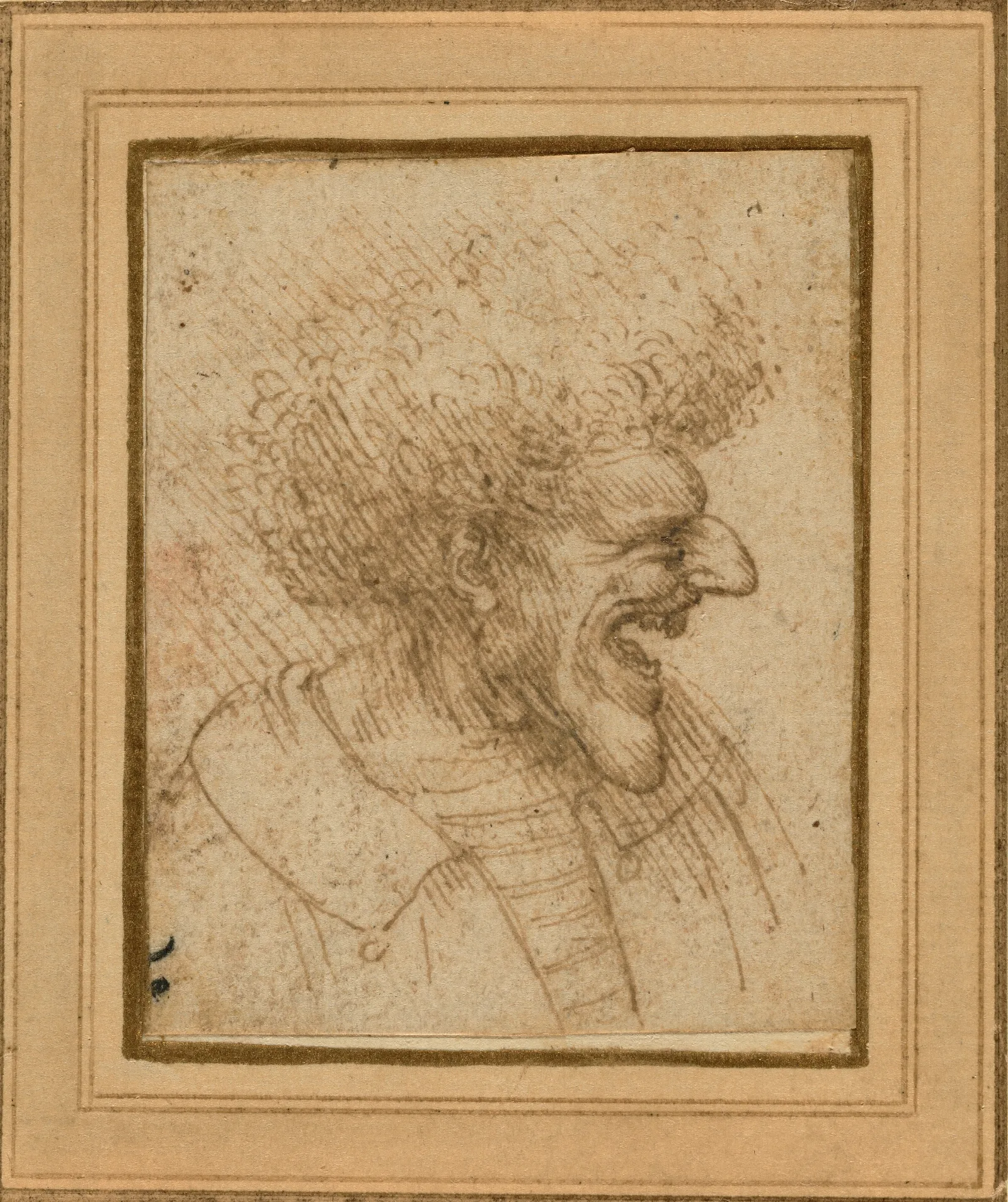 Caricature Of A Man With Bushy Hair Wall Art by Leonardo da Vinci - Canvas Print
