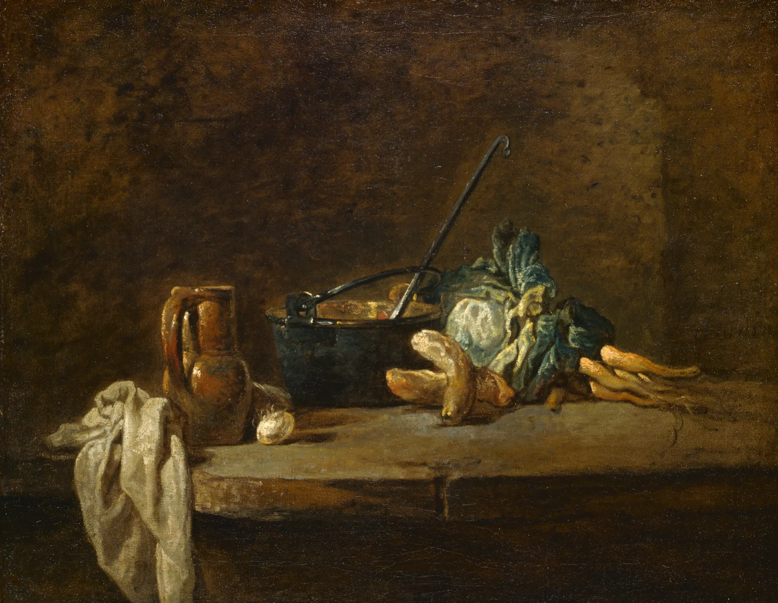 Vegetables For The Soup Wall Art by Jean Siméon Chardin - Canvas Print