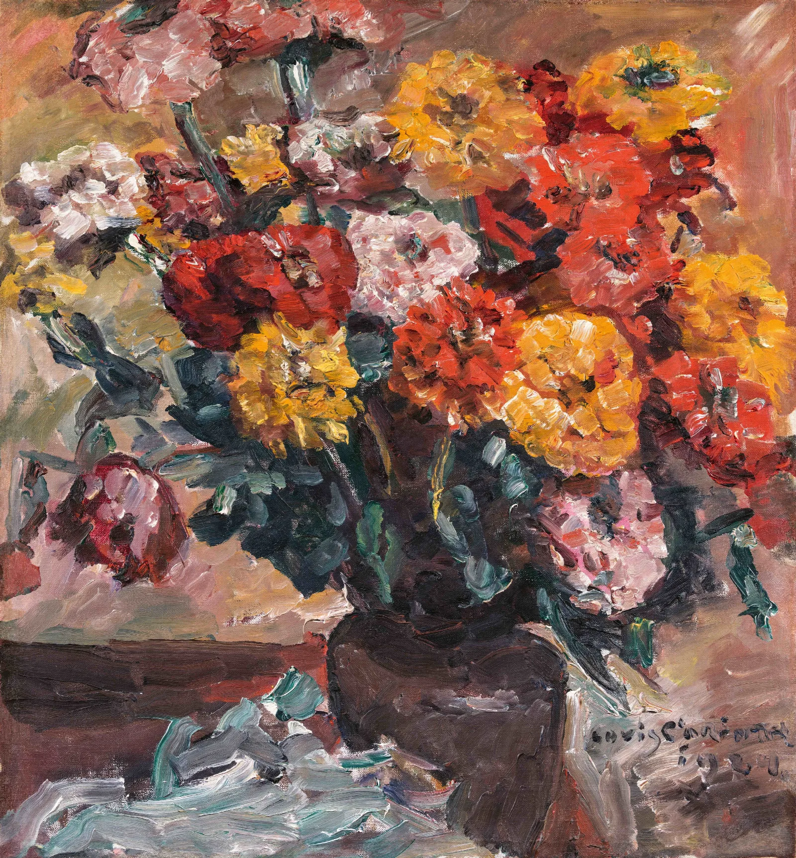 Zinnien Wall Art by Lovis Corinth - Canvas Print
