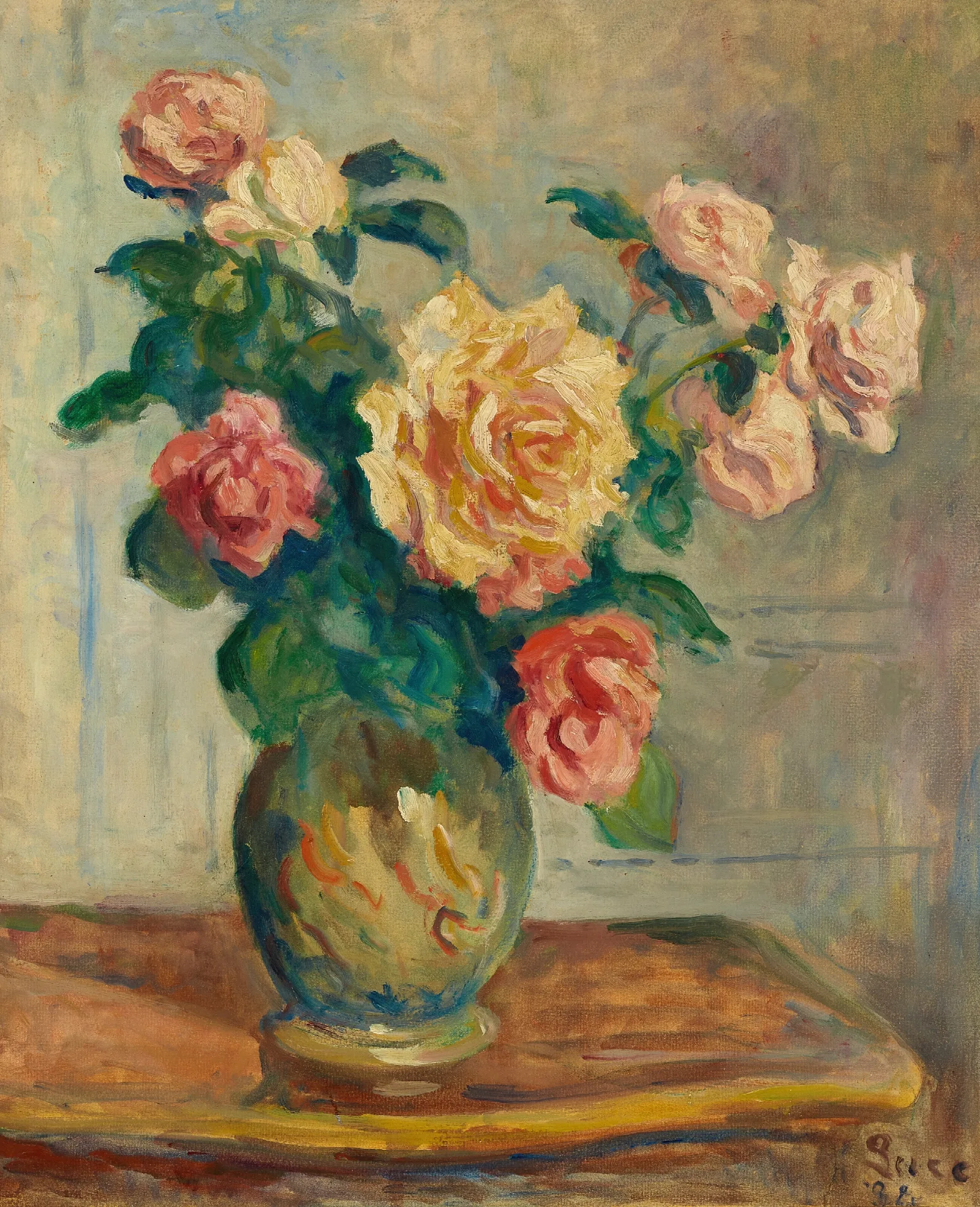 Vase De Fleurs 16 Wall Art by Maximilien Luce - Canvas Print