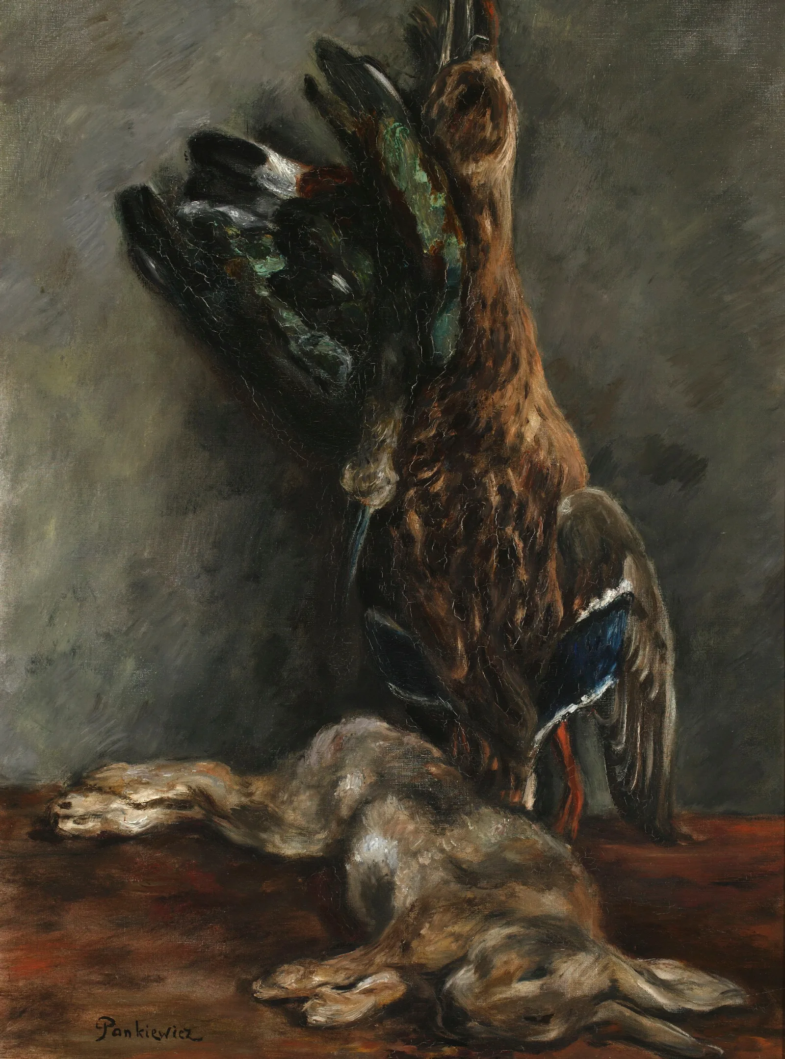 Hare And Wild Birds Wall Art by Józef Pankiewicz - Canvas Print