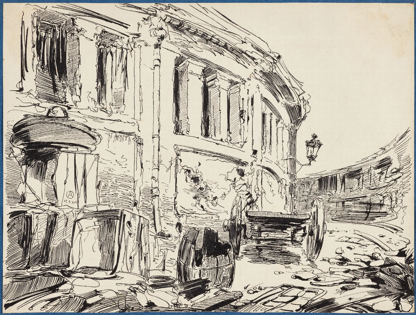 Luchtaanval Op De Vismijn Van Oostende Wall Art by Alfred Ost - Canvas Print