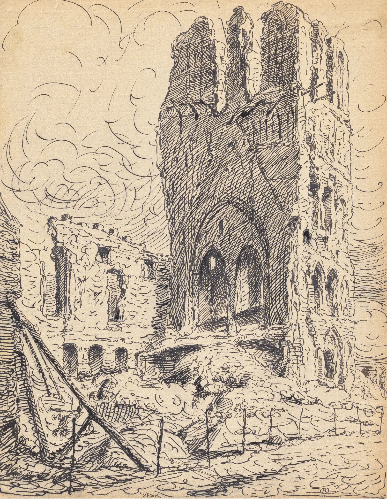 Ypres Remember 50 Wall Art by Alfred Ost - Canvas Print