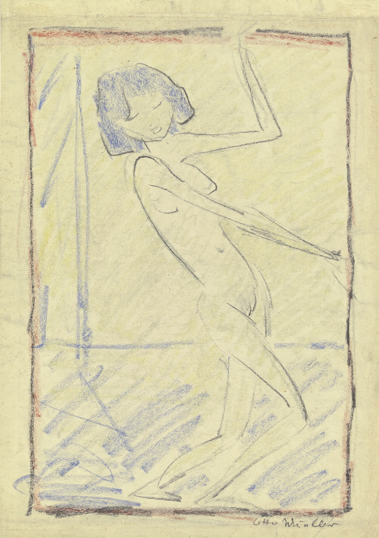 Naked Dancing Girl Wall Art by Otto Mueller - Canvas Print
