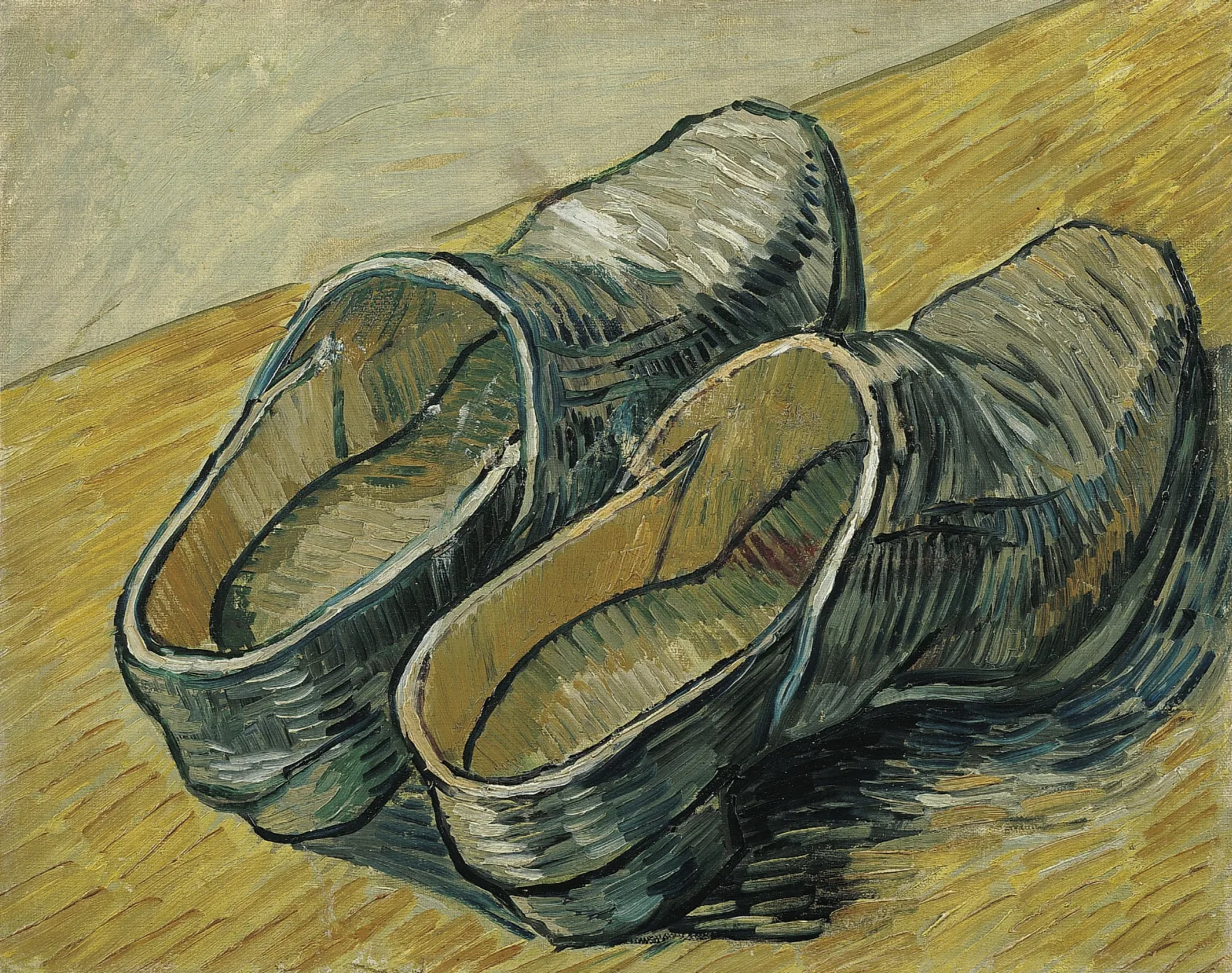 A Pair Of Leather Clogs Wall Art by Vincent van Gogh - Canvas Print