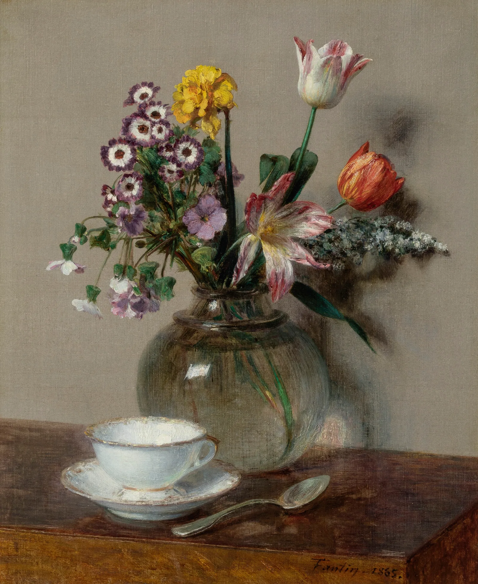 Nature Morte A La Tasse De Cafe Wall Art by Henri Fantin-Latour - Canvas Print