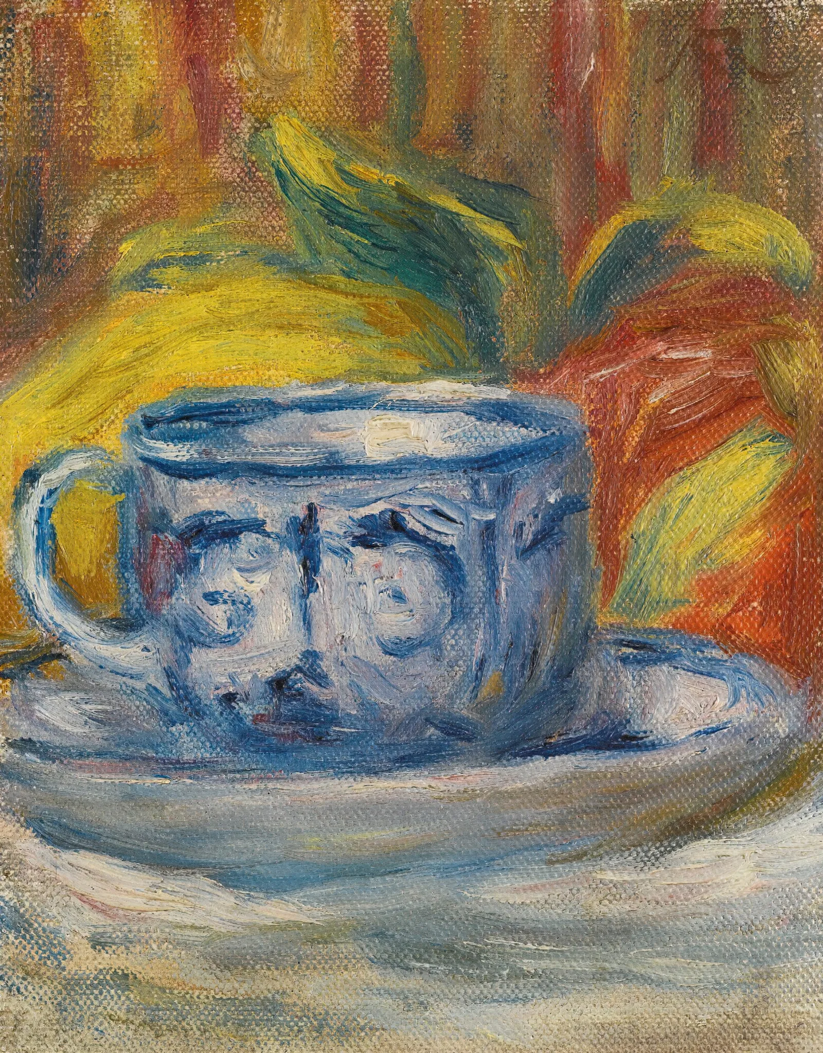 Tasse Et Fruits Wall Art by Pierre-Auguste Renoir - Canvas Print