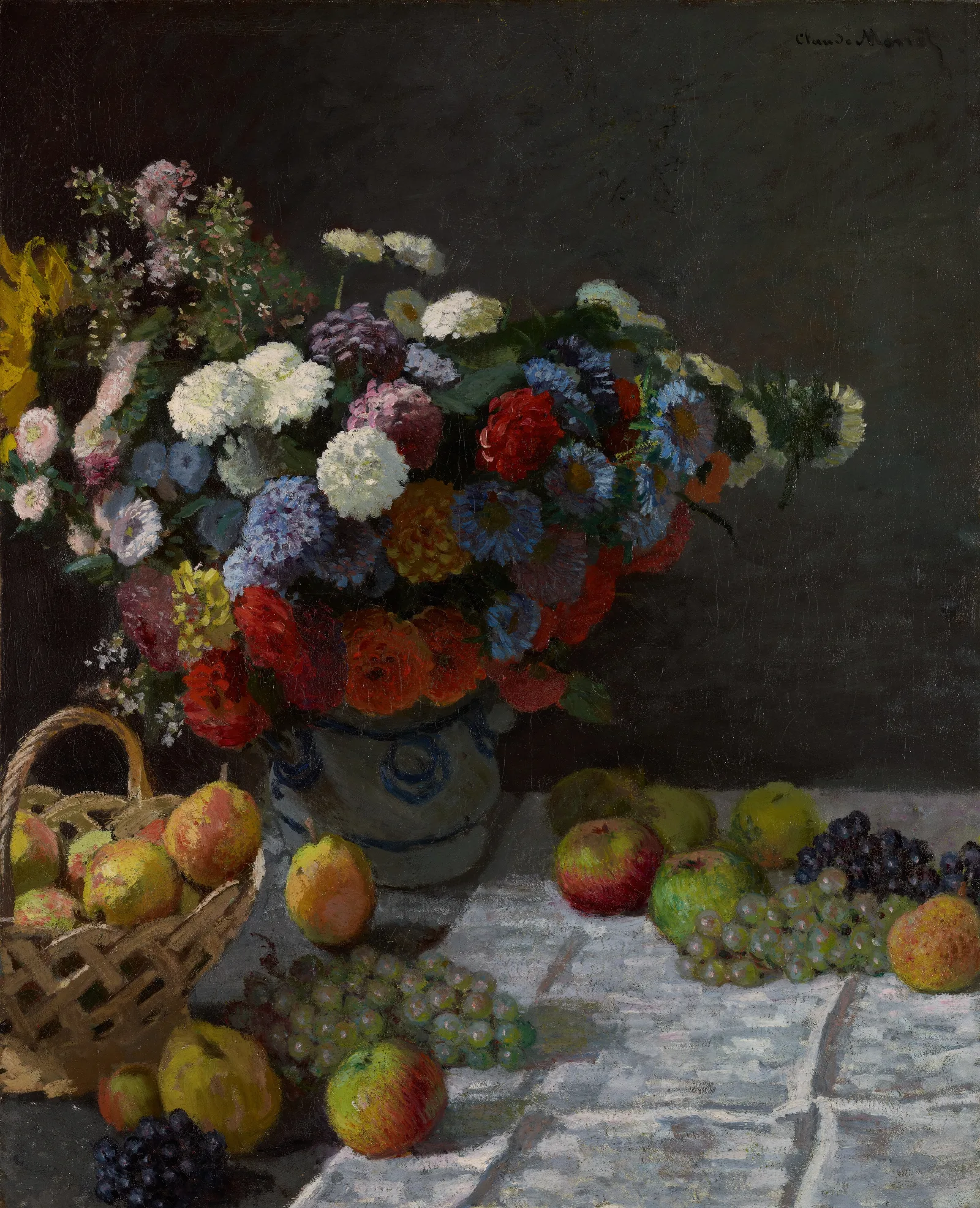 Still Life With Flowers And Fruit 19 Wall Art by Claude Monet - Canvas Print