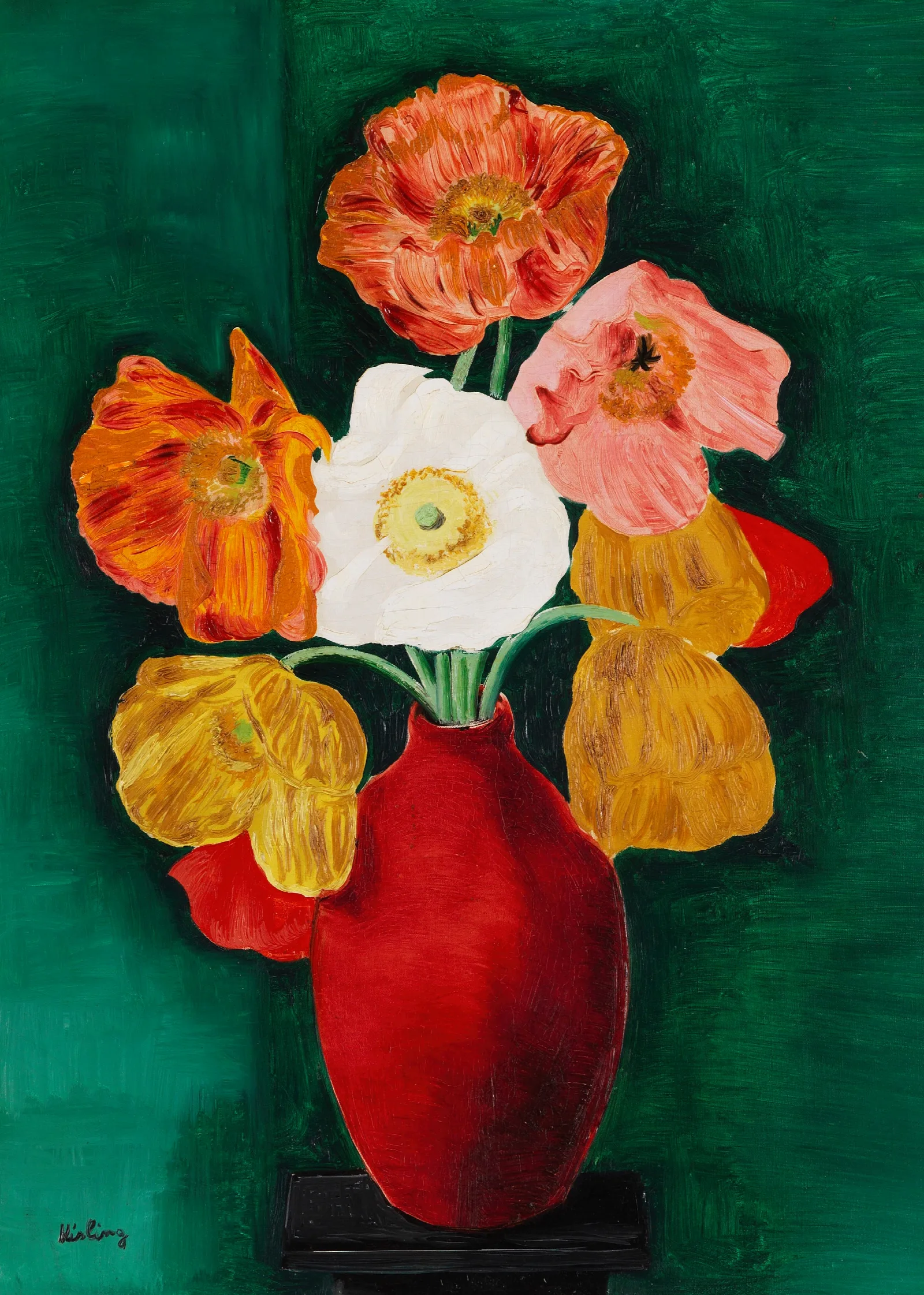 Bouquet De Tulipes 2 Wall Art by Moïse Kisling - Canvas Print