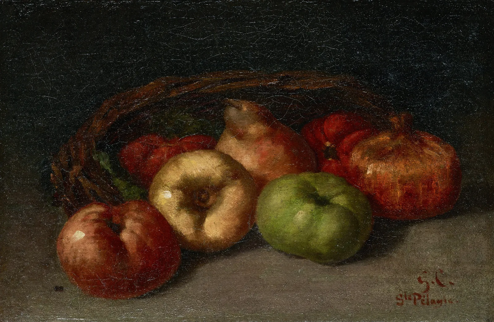 Still Life With Apples Pear And Pomegranates Wall Art by Gustave Courbet - Canvas Print
