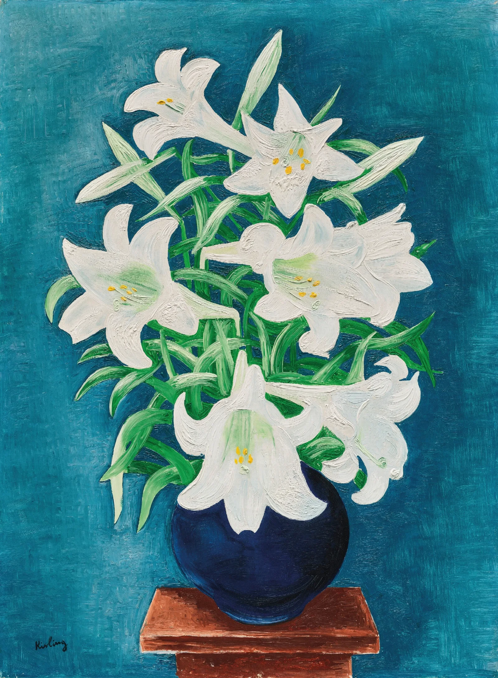 Vase De Lys Wall Art by Moïse Kisling - Canvas Print