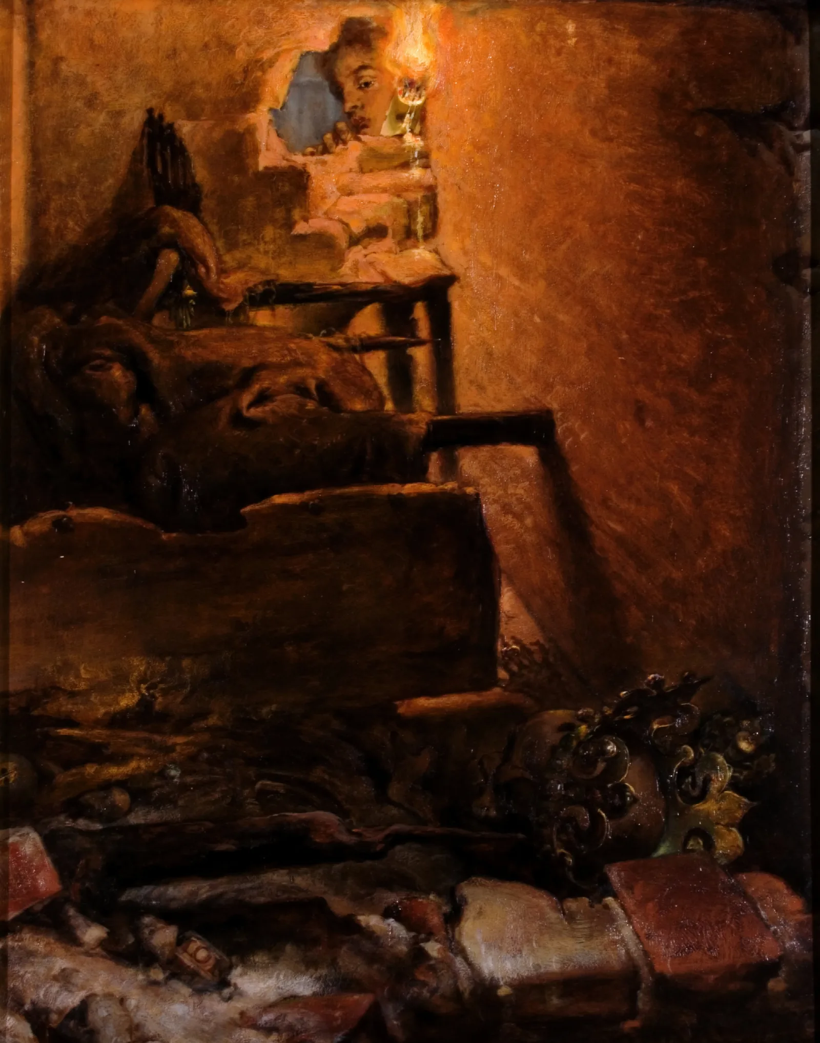 The Interior Of The Tomb Of King Kazimierz Wielki Wall Art by Jan Matejko - Canvas Print