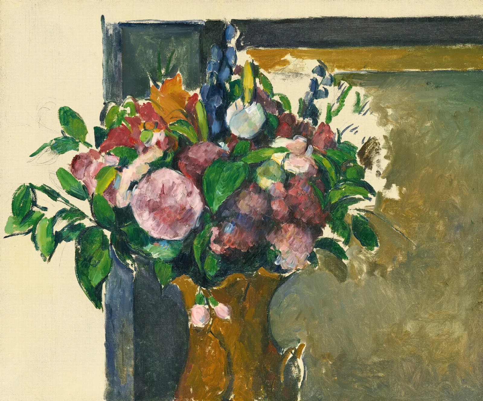 Fleurs Dans Un Vase Rouge Wall Art by Paul Cézanne - Canvas Print