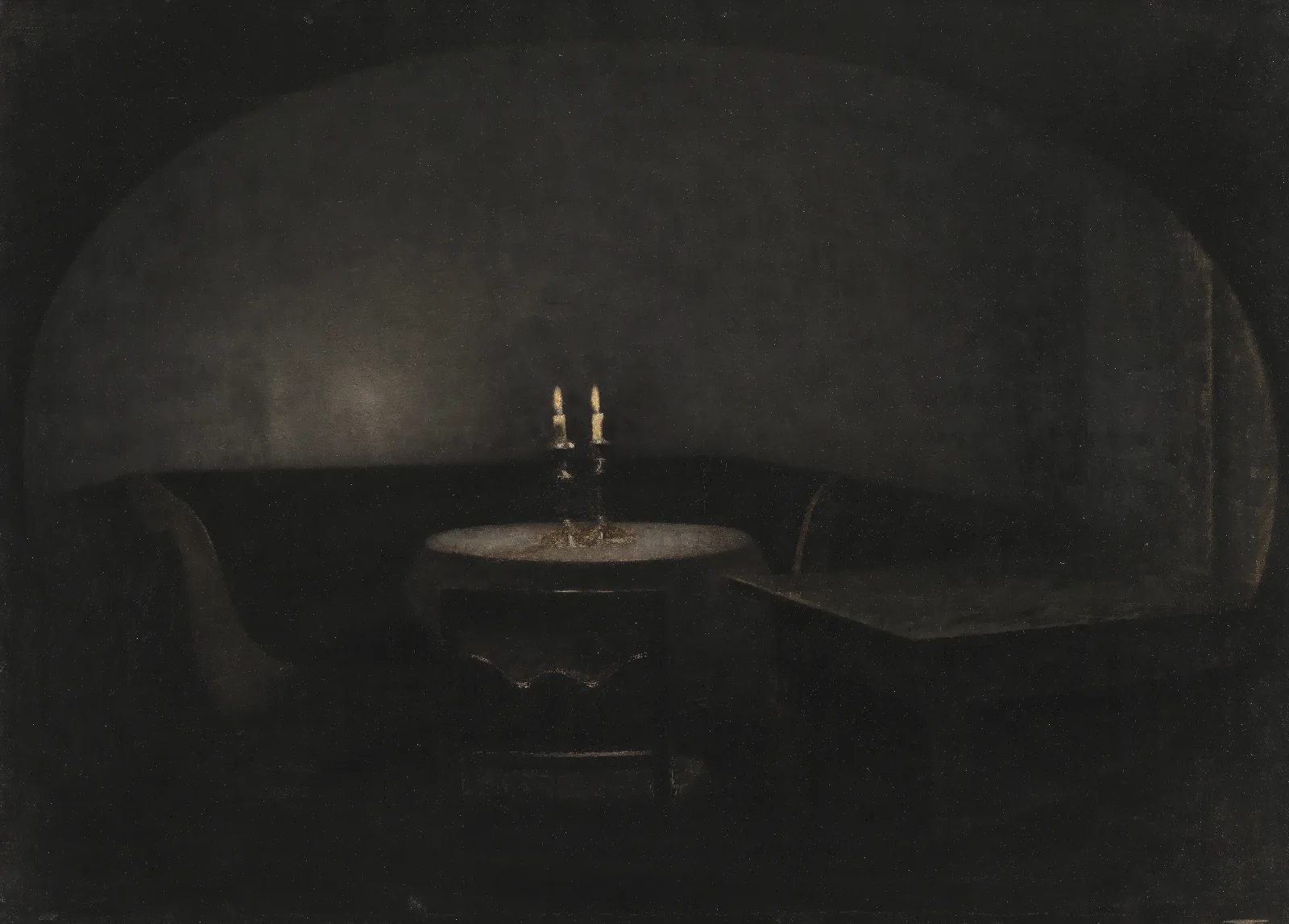 Interior Artificial Light Wall Art by Vilhelm Hammershøi - Canvas Print