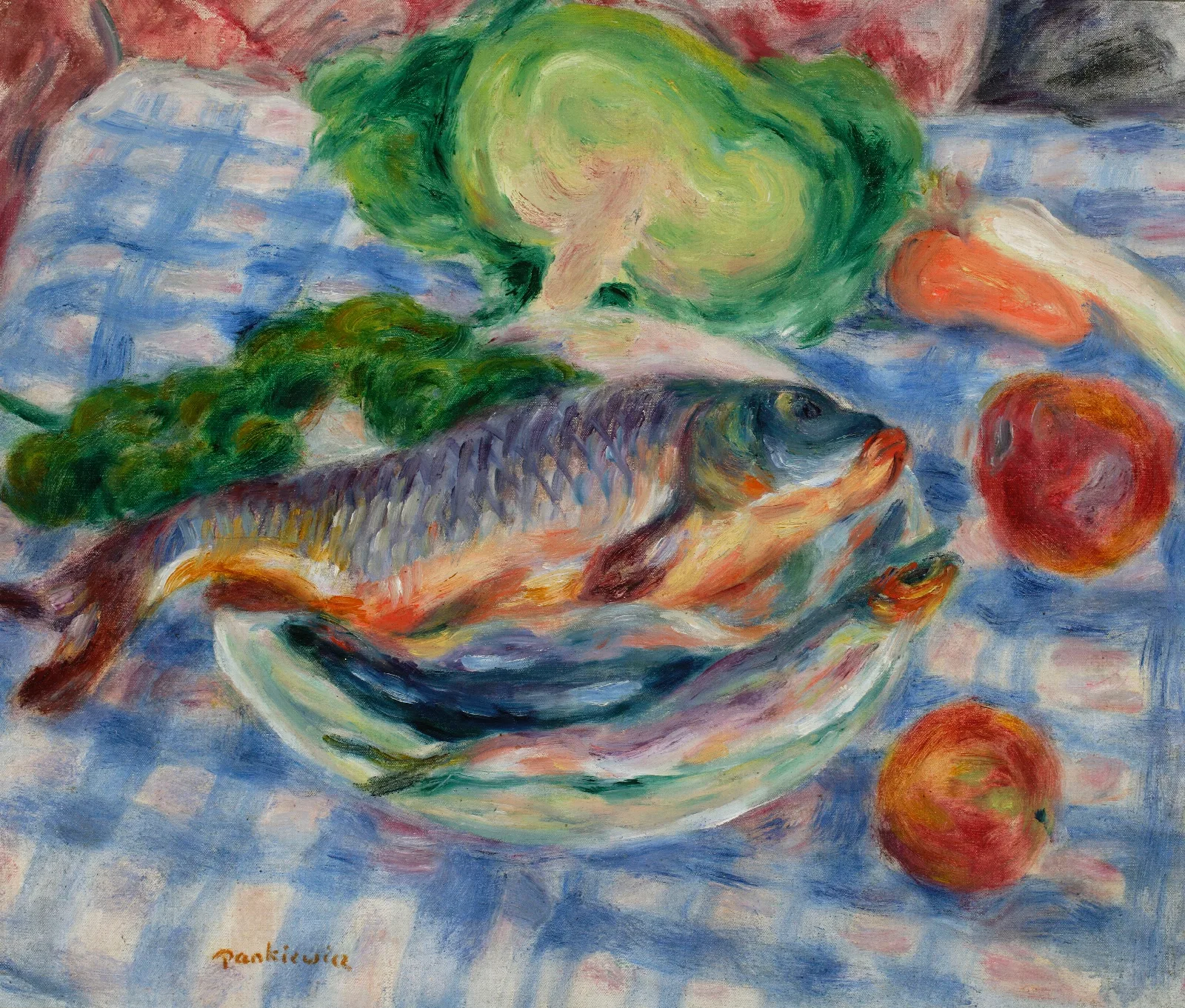 Still Life Carp Wall Art by Józef Pankiewicz - Canvas Print
