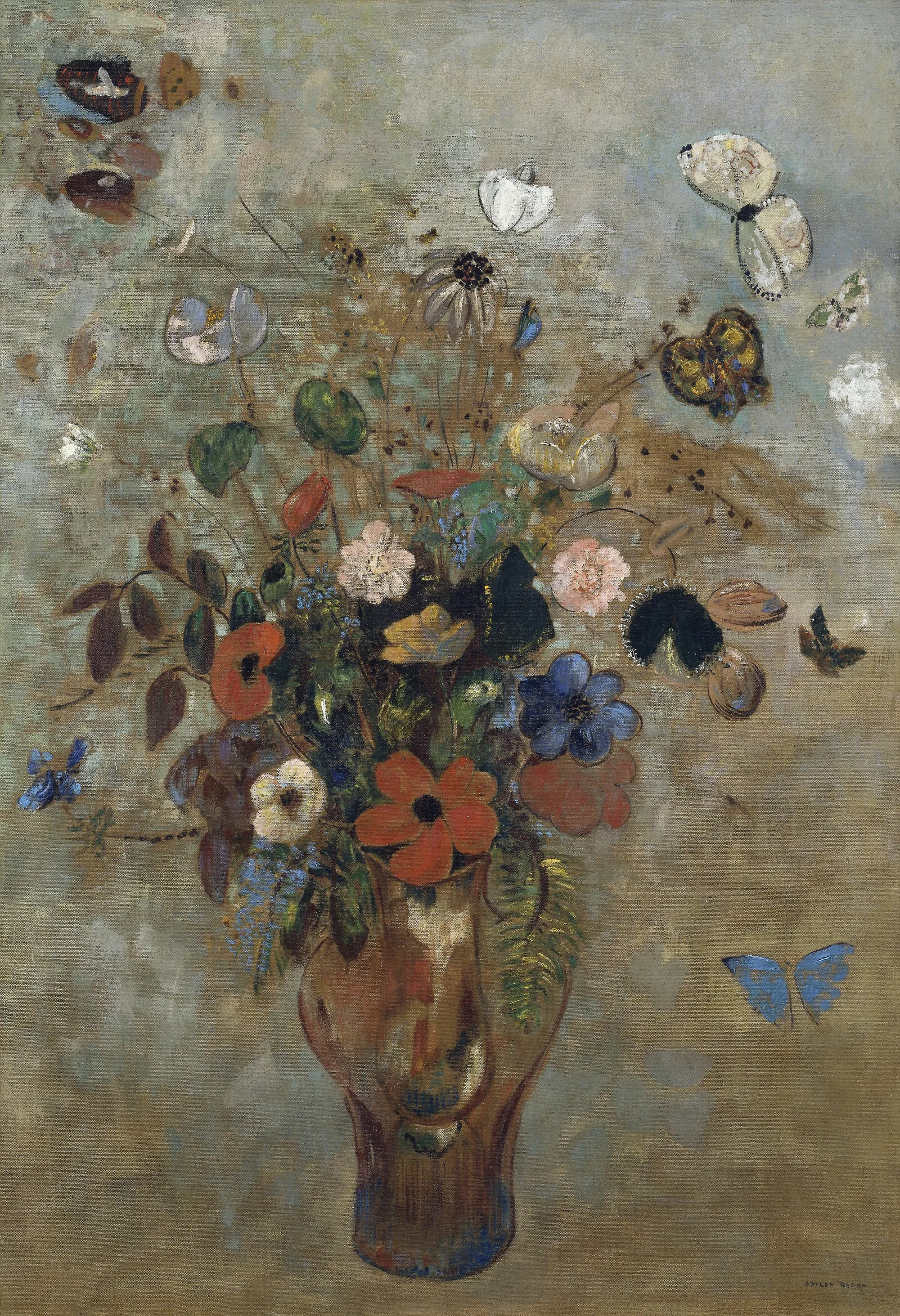 Still Life With Flowers 5 Wall Art by Odilon Redon - Canvas Print