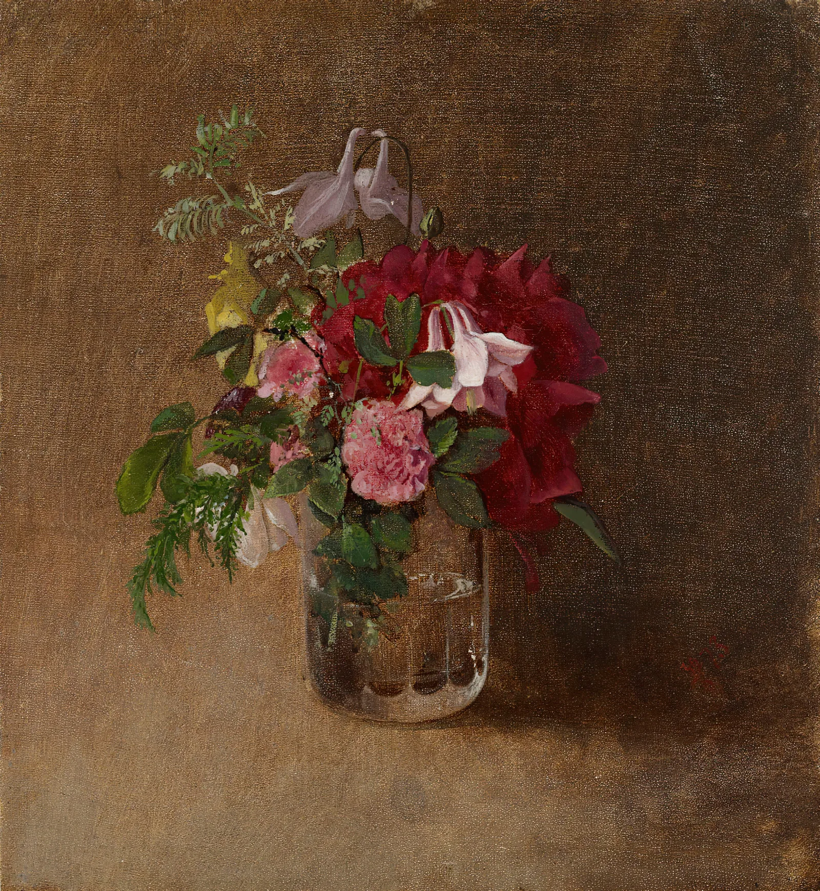 Flowers In A Glass Wall Art by Albert Edelfelt - Canvas Print