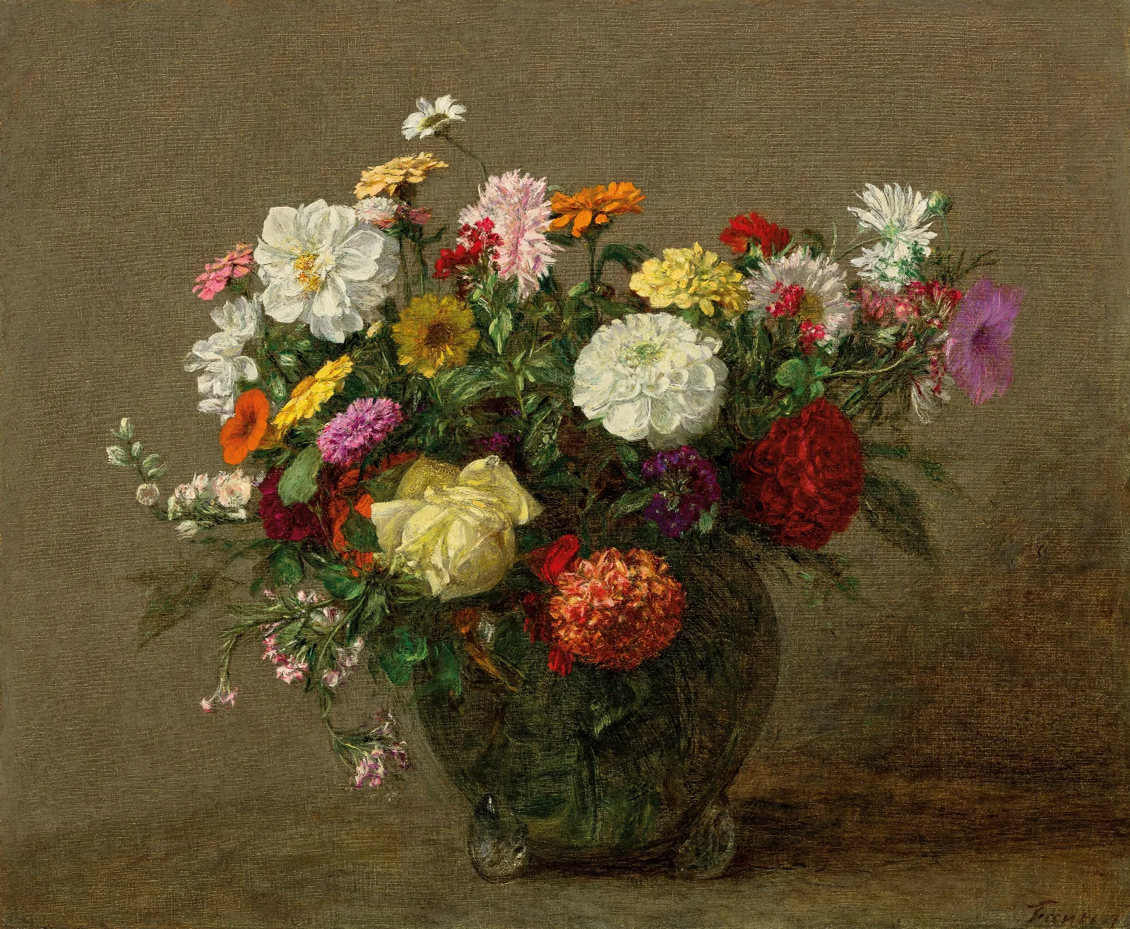 Bouquet De Jardin Wall Art by Henri Fantin-Latour - Canvas Print
