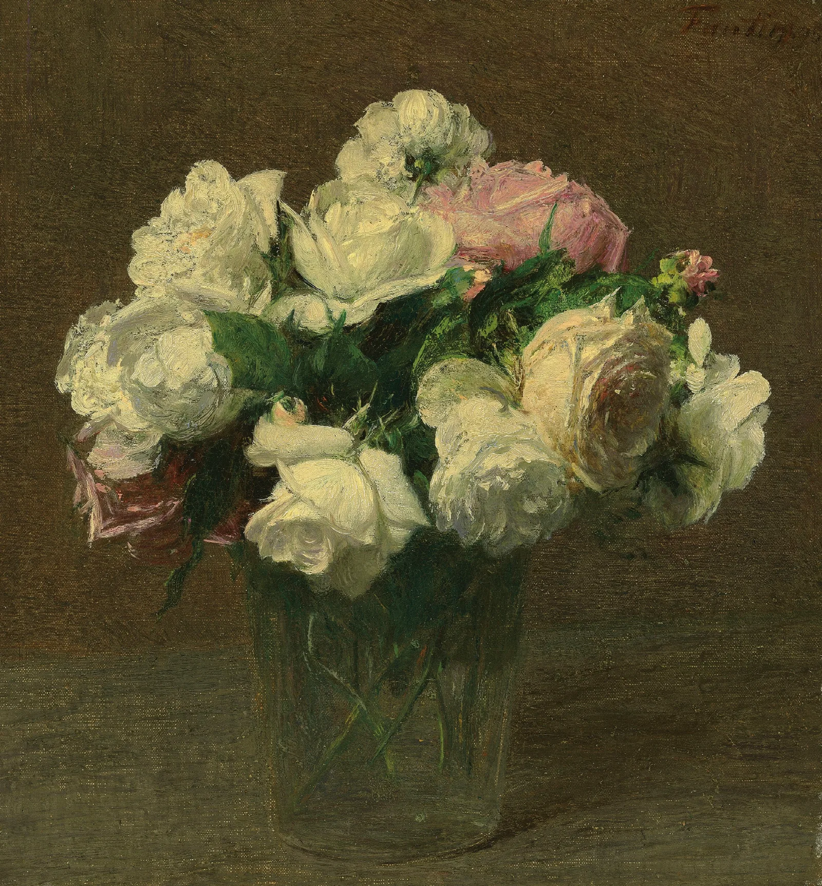 Roses 31 Wall Art by Henri Fantin-Latour - Canvas Print