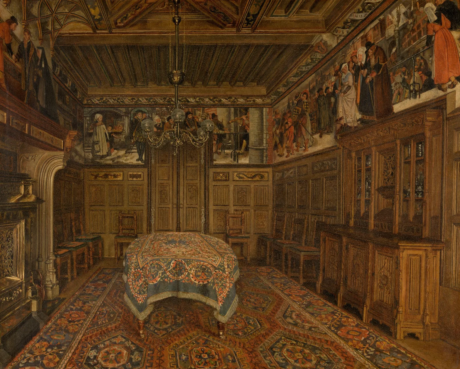 The Dining Room At The Home Of The Artist Henri Leys Wall Art by Henri de Braekeleer - Canvas Print