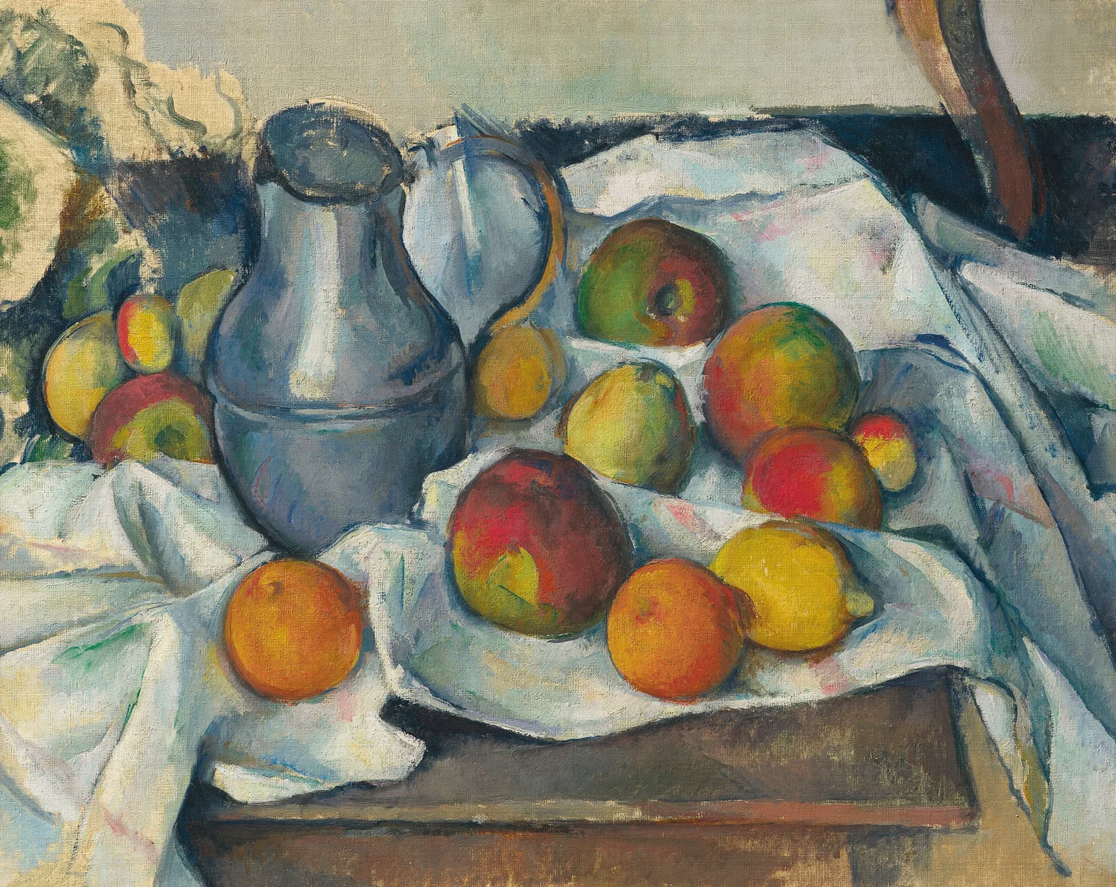 Bouilloire Et Fruits Wall Art by Paul Cézanne - Canvas Print