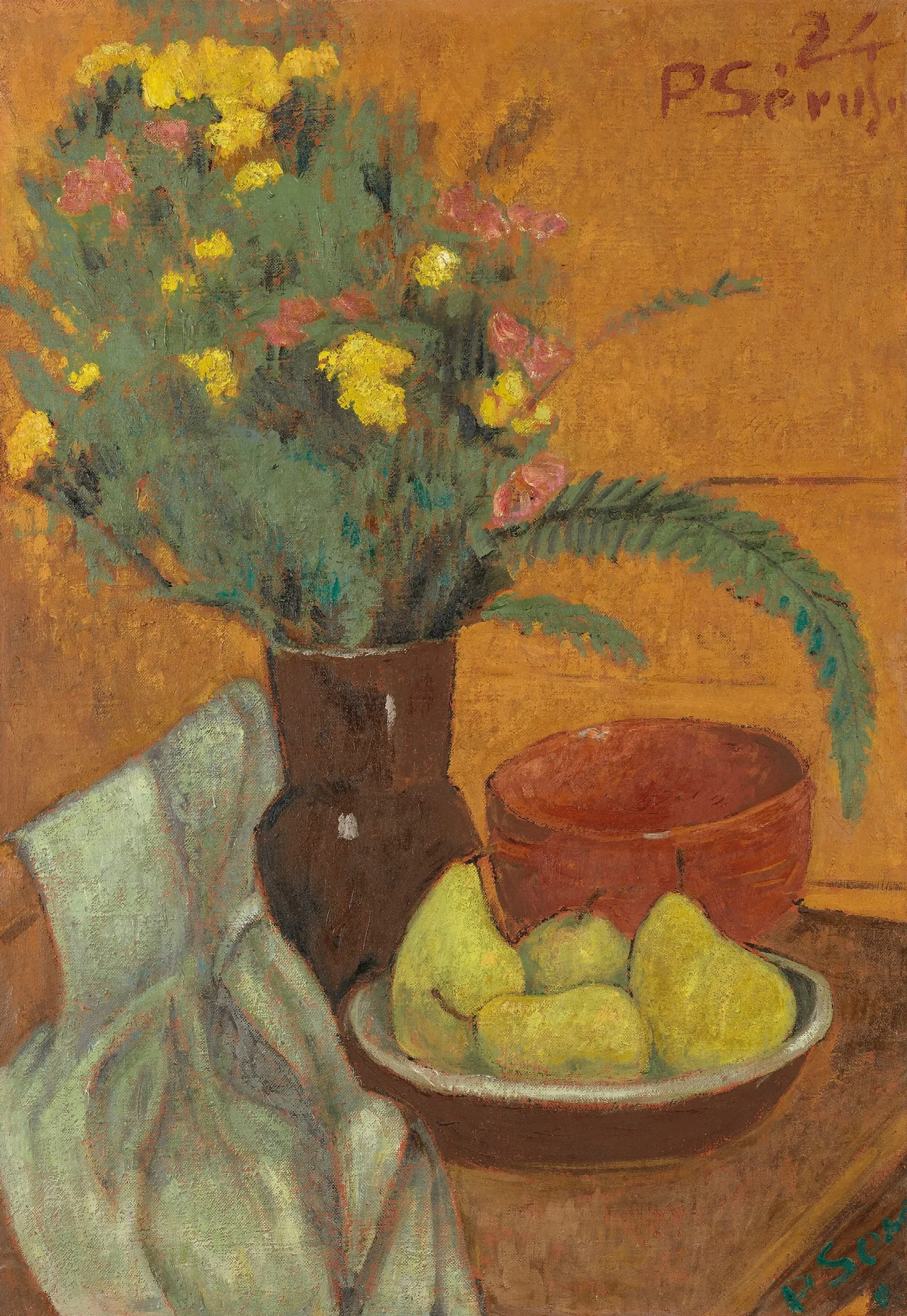 Nature Morte Aux Poires Et Bouquet De Fougeres Wall Art by Paul Sérusier - Canvas Print