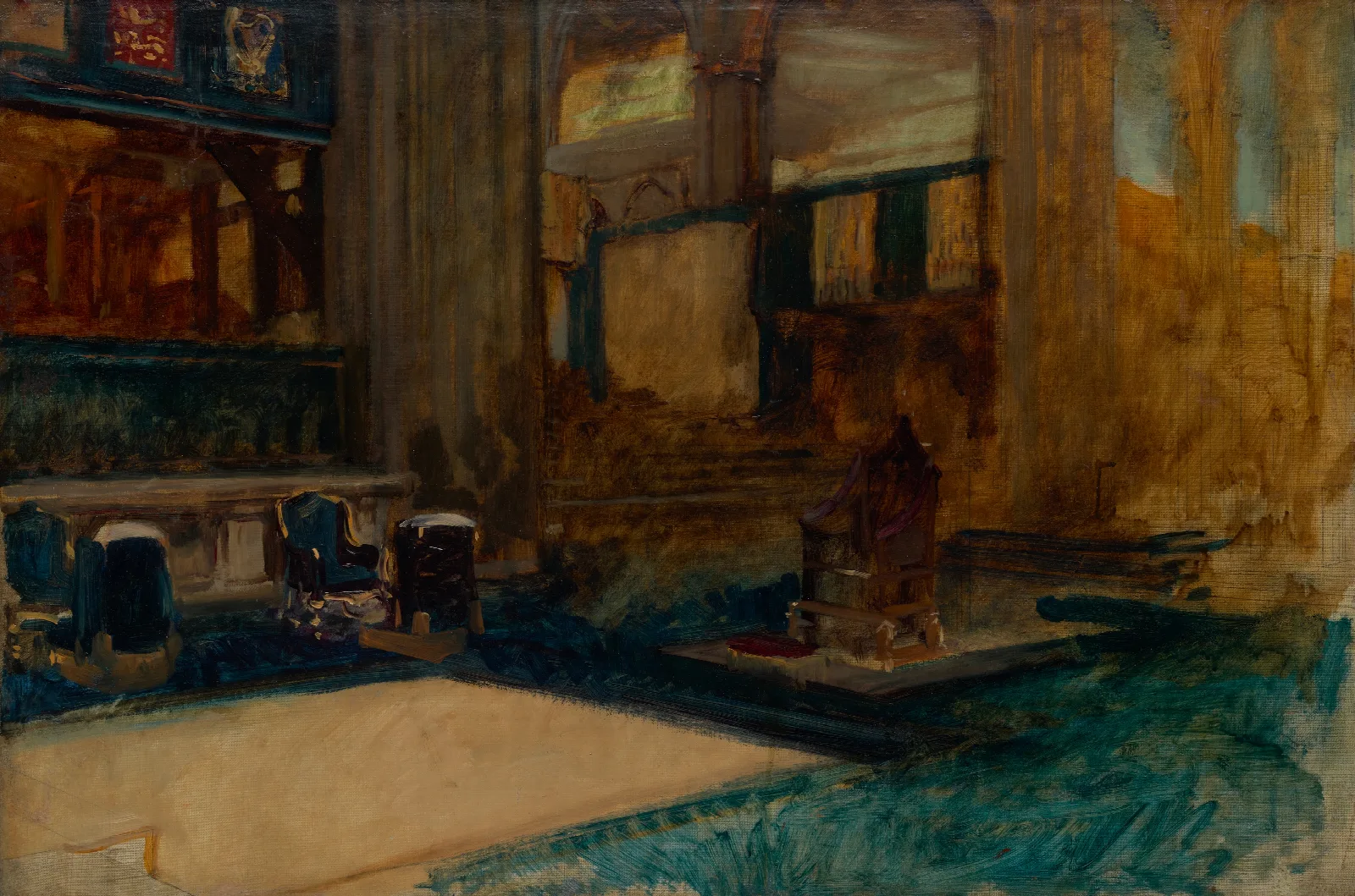 Interior Study Of Westminster Abbey For The Coronation Of King Edward Vii Wall Art by Edwin Austin Abbey - Canvas Print